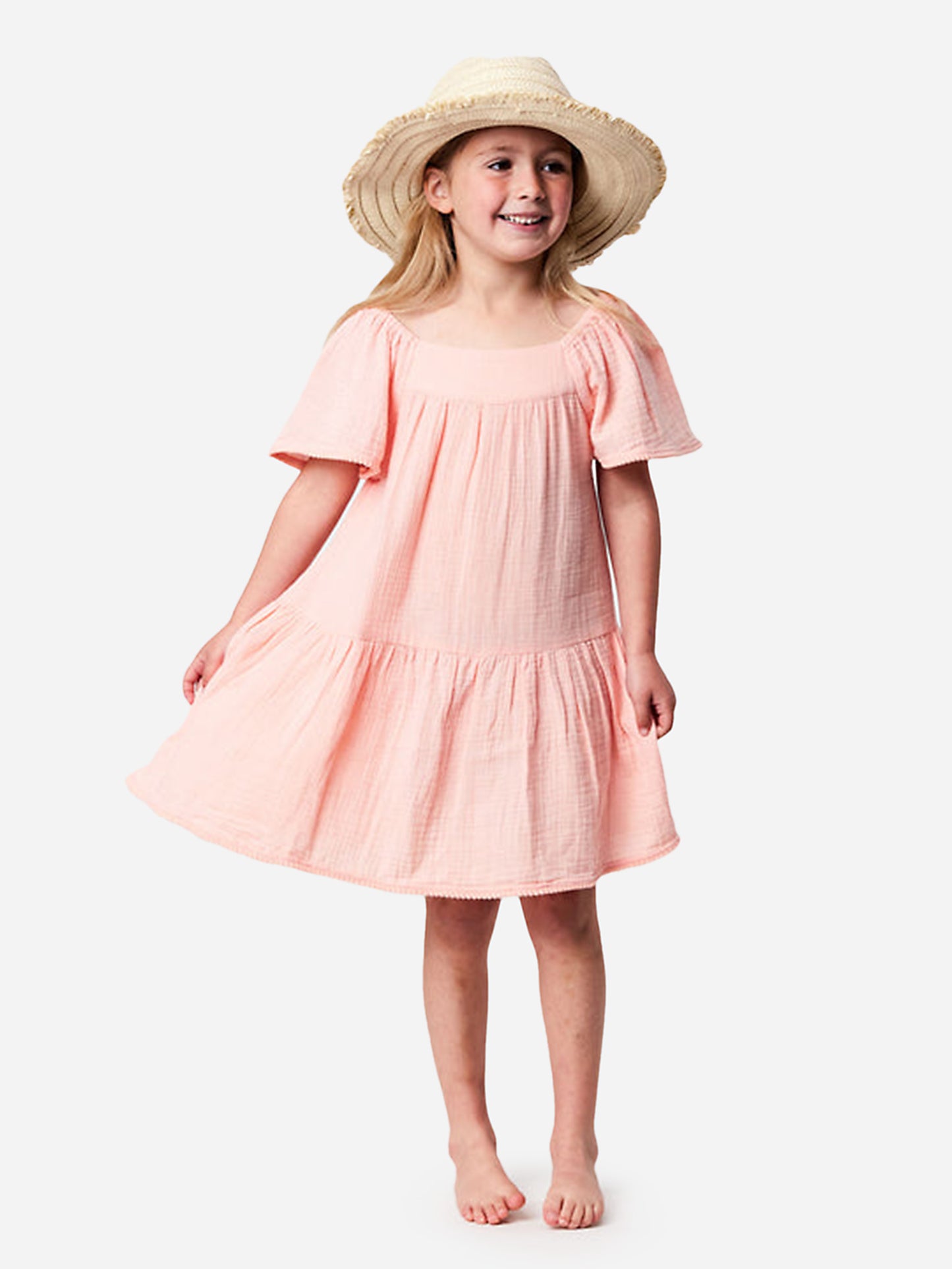 Snapper Rock Girls' Flutter Sleeve Beach Dress - Saint Bernard