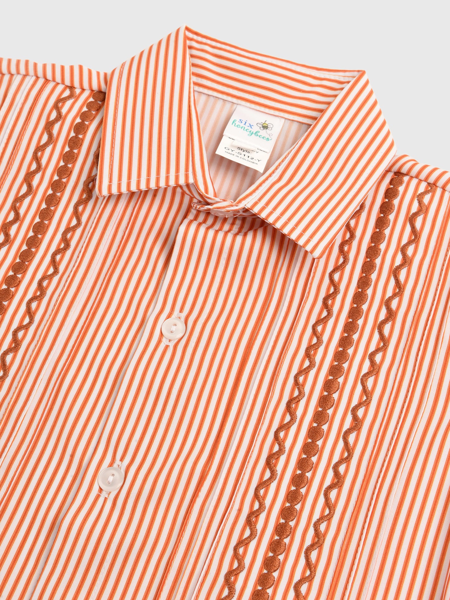 GUAYABERA SHIRTxUTBURNTORANGESTRIPE-alt1