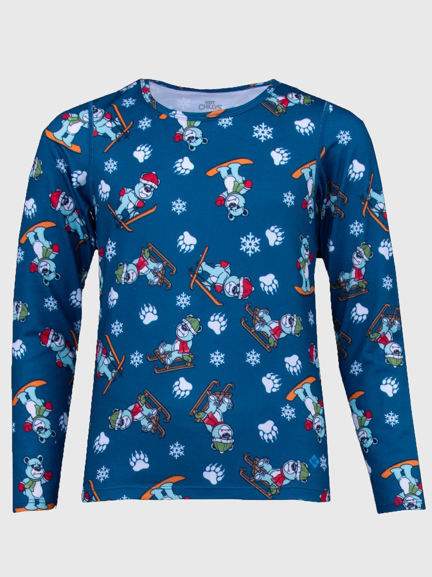 Hot Chillys Kids' Originals Print Crewneck Base Layer Top