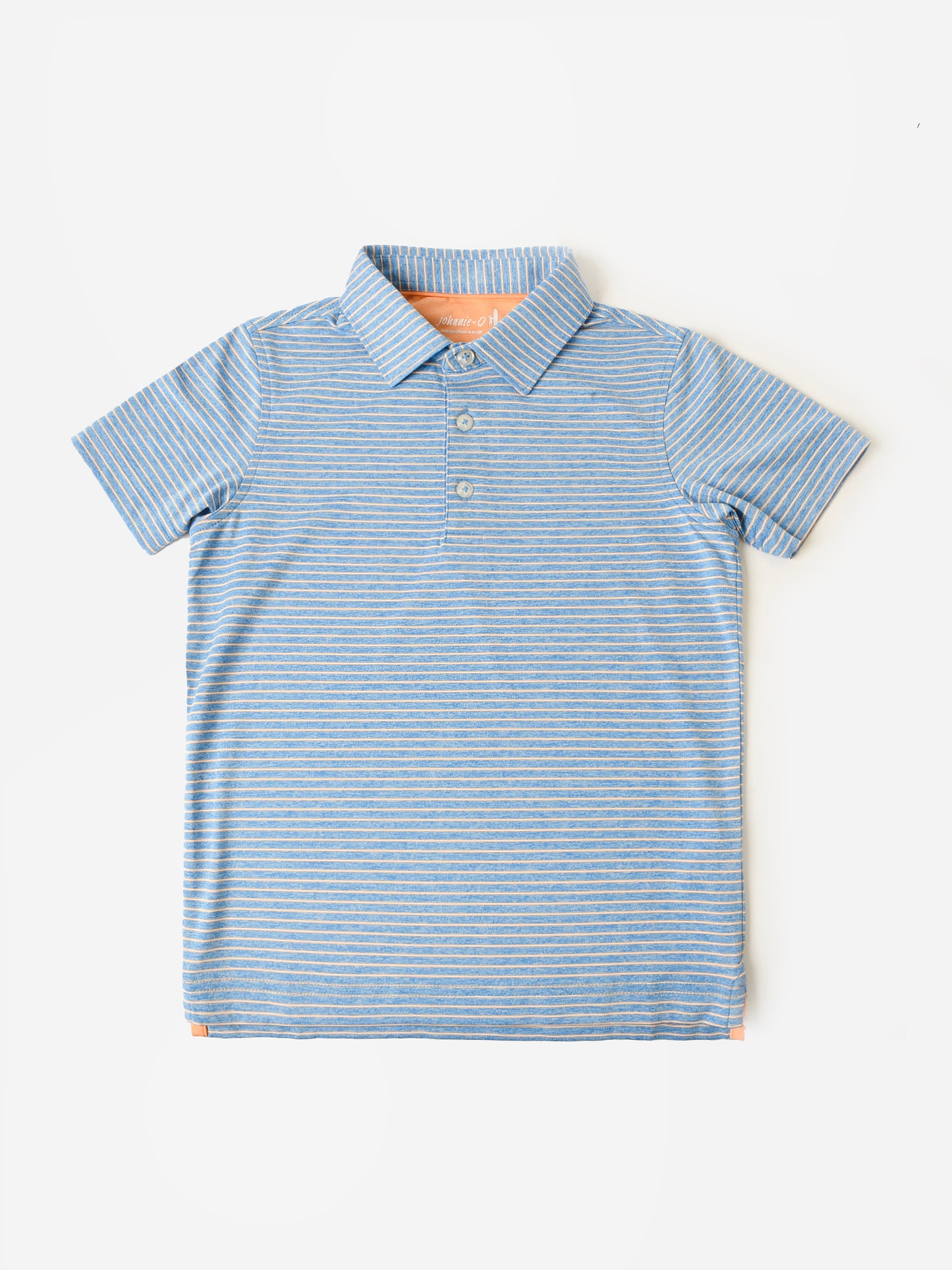 Johnnie-O Boys' Michael Jr. Stripe Jersey Performance Polo - Saint Bernard