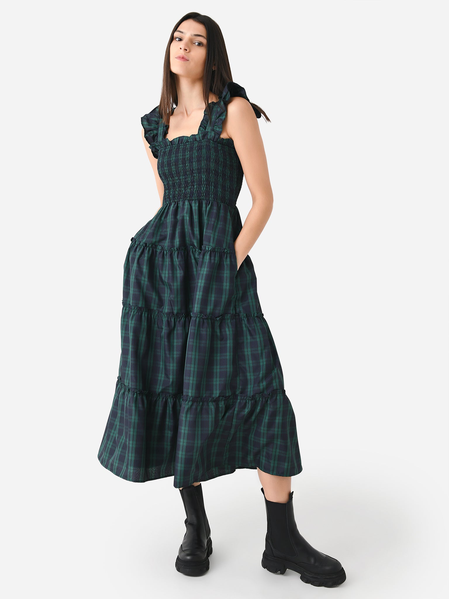 J. Marie Women's The Joyce Ruffle Strap Midi Dress