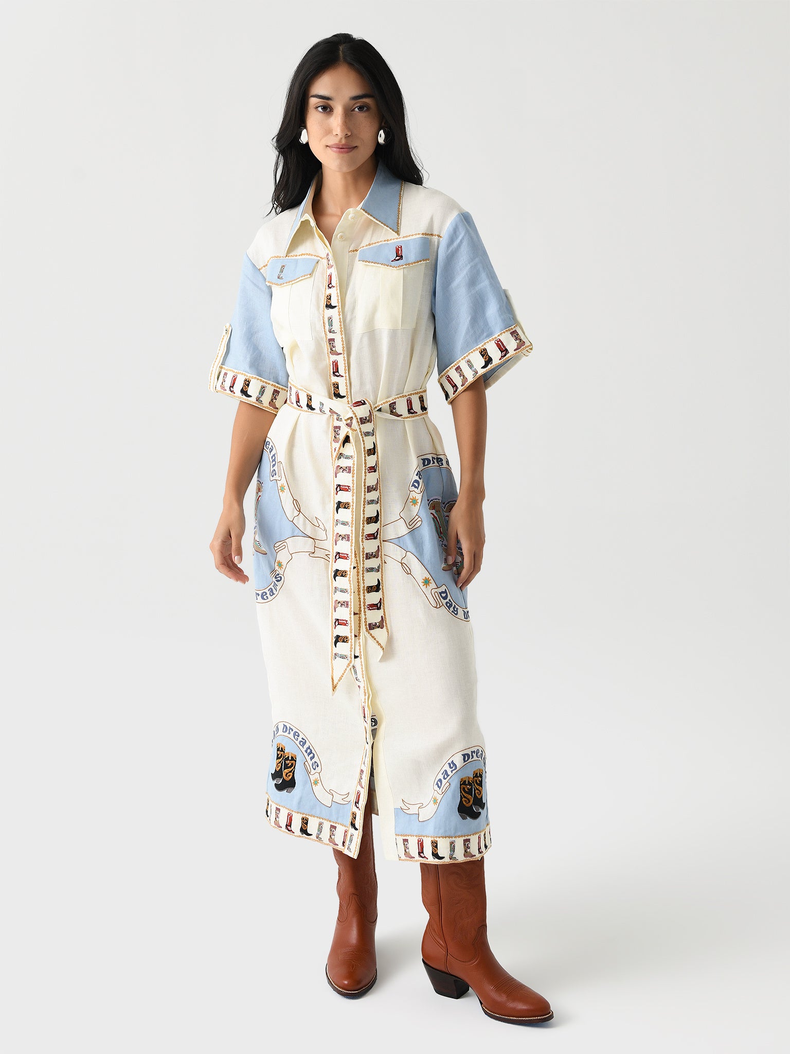 Antipodean Women's My Girl Utility Midi Shirt Dress Saint Bernard Antipodean Women's My Girl Utility Midi Shirt Dress Saint Bernard