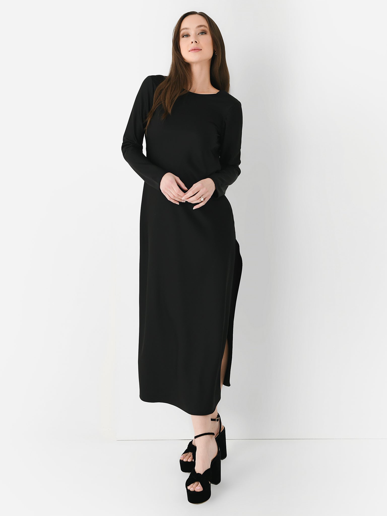 leset barb backless dress Barb backless satin maxi dress - black