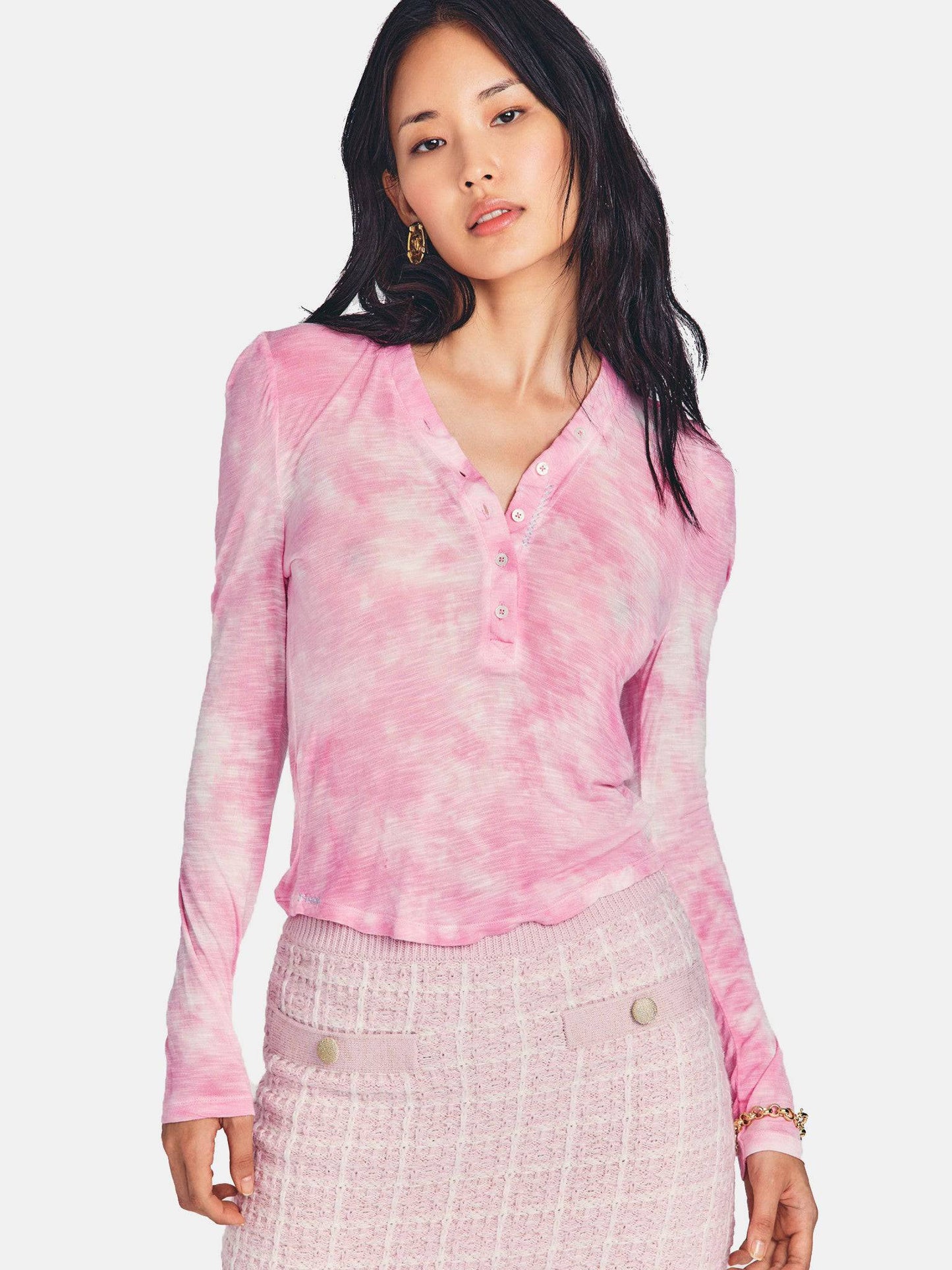 LoveShackFancy Women's Toddy Henley - Saint Bernard