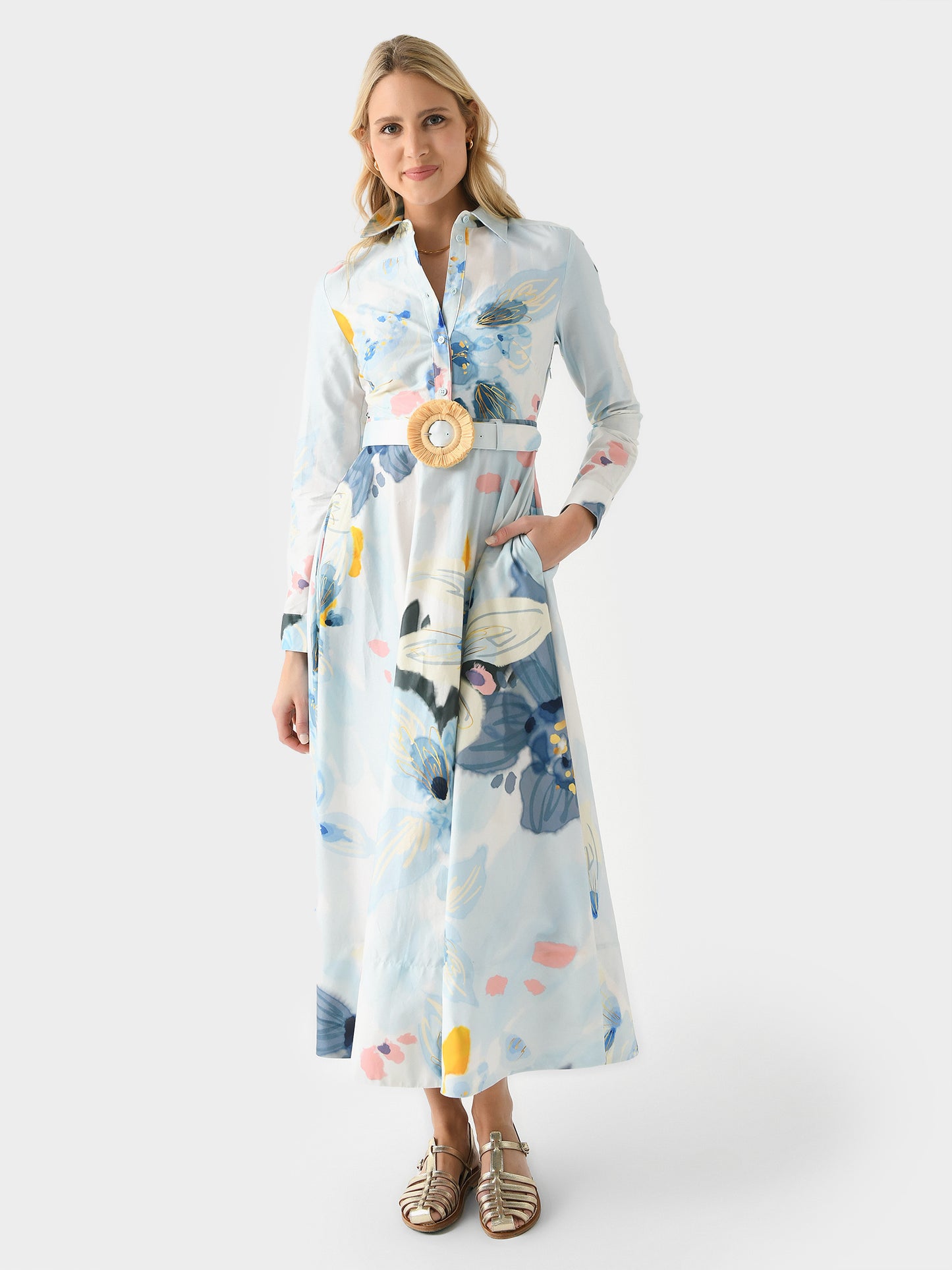 Leo Lin Women's Zara Shirt Midi Dress - Saint Bernard