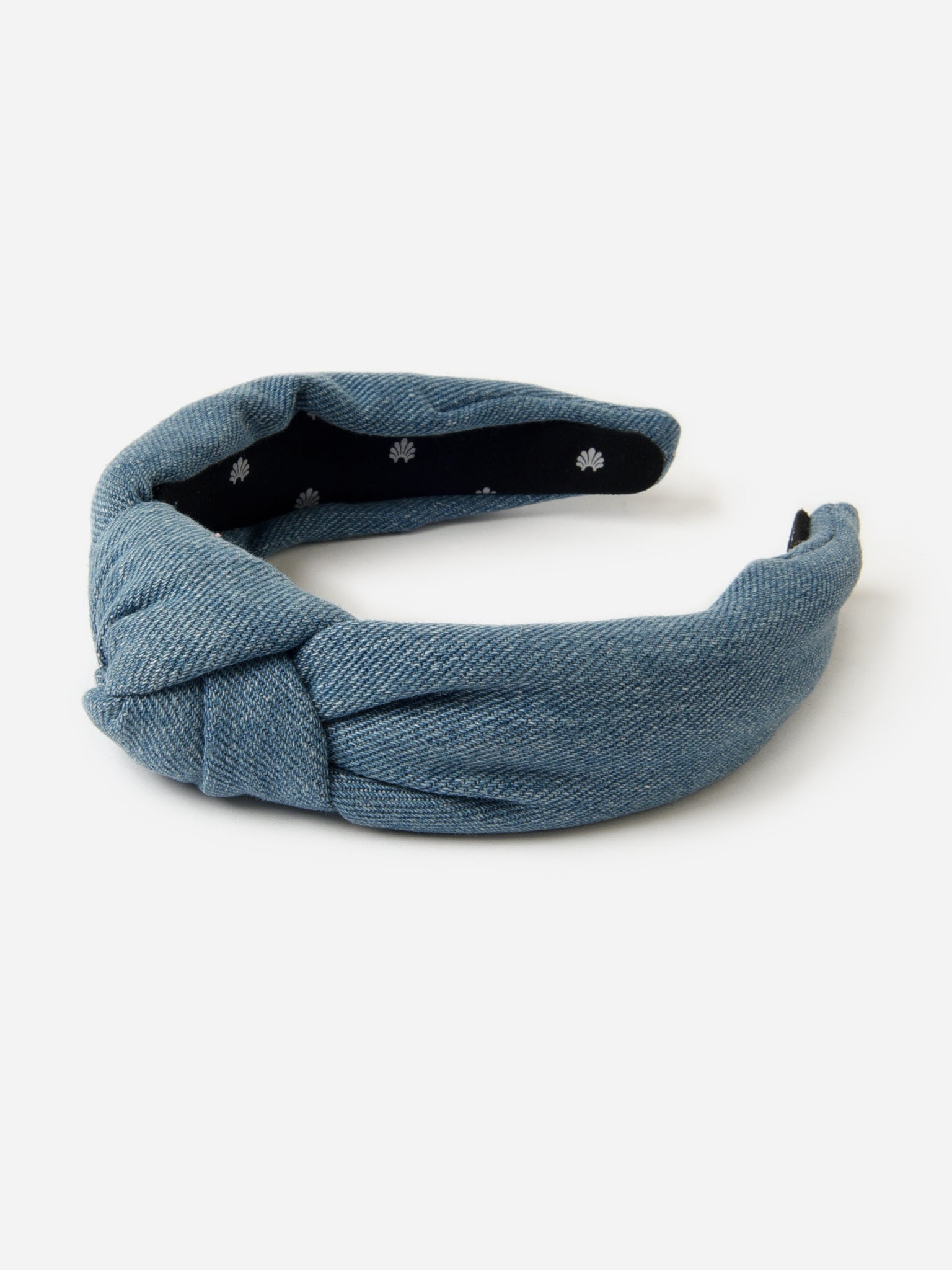 Lele Sadoughi denim headband Lele Sadoughi Denim Half And Half Knotted Headband – Saint  main image 4