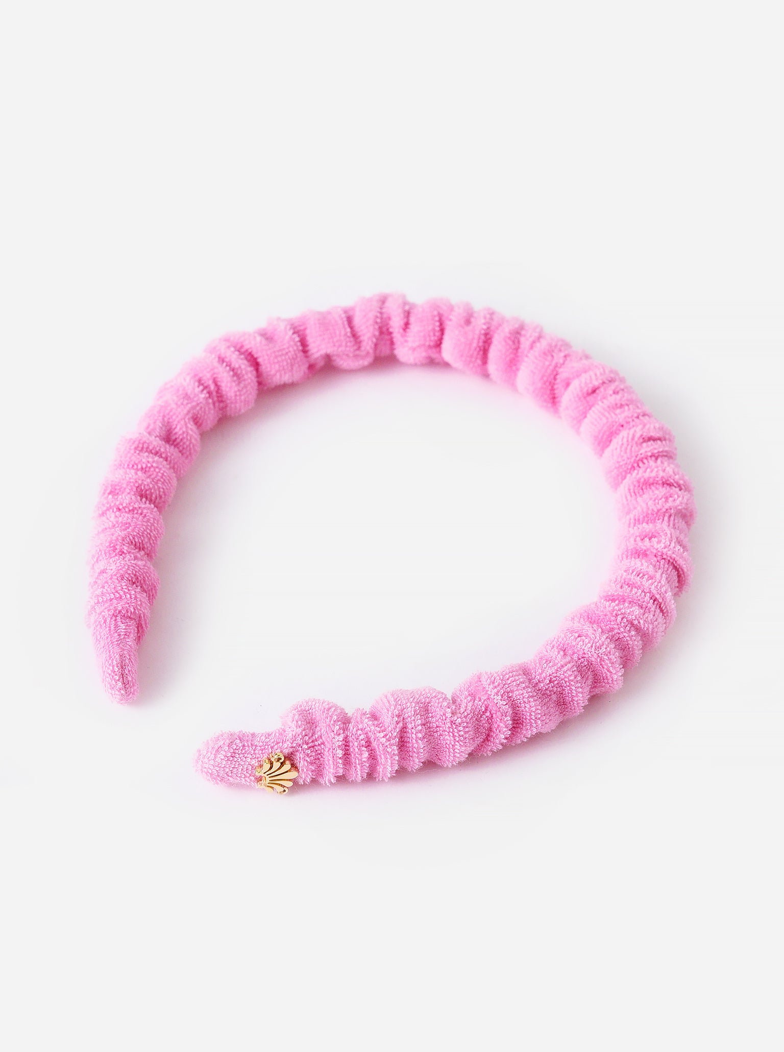 Lele Sadoughi Pink Ruched Terry Cloth Jessie Headband Lele Sadoughi Dahlia Eva Cabochon Knotted Headband Pink  main image 3