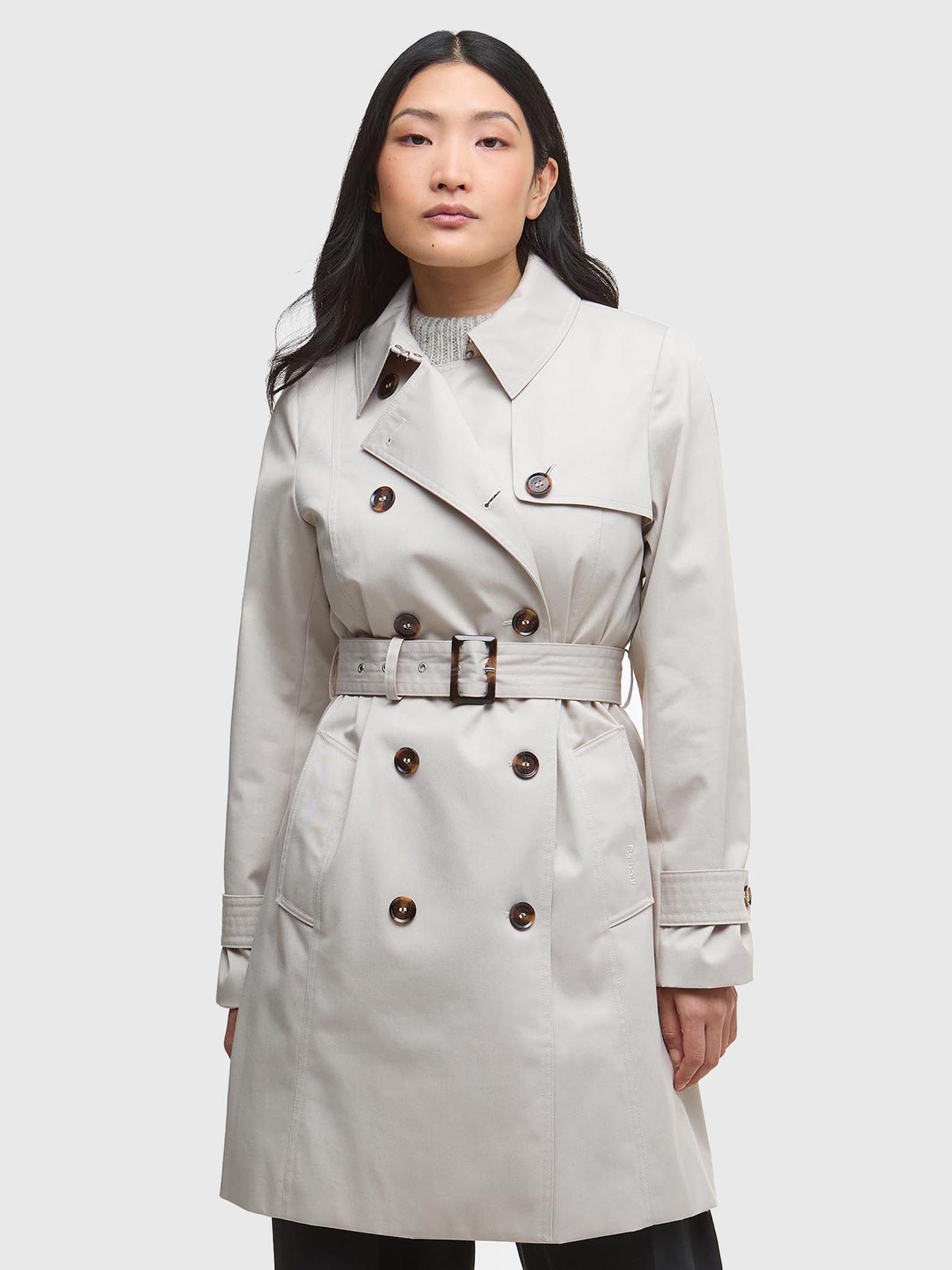 Barbour Women's Short Greta Showerproof Trench Coat - Saint Bernard