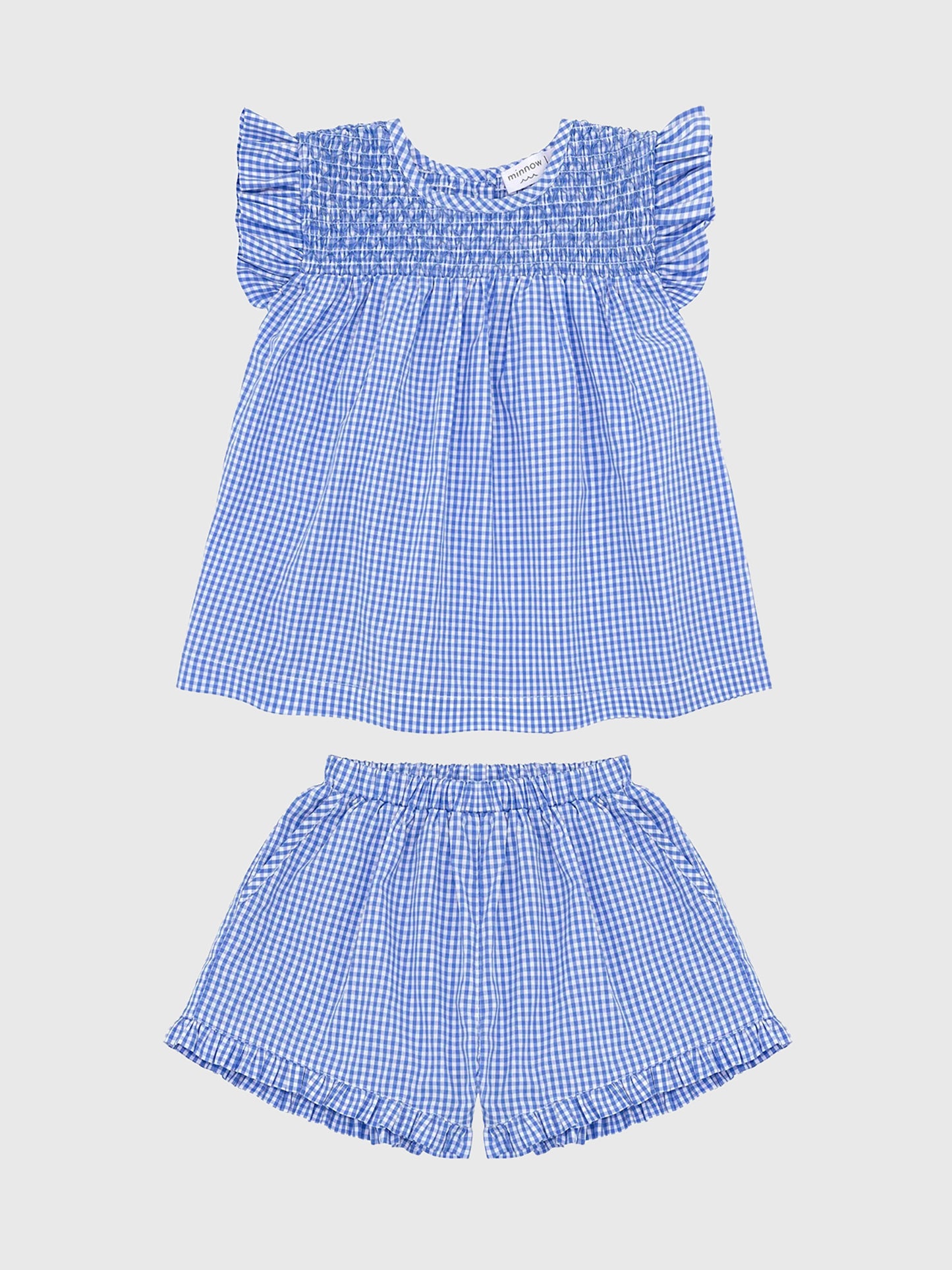 Minnow Girls' Smocked Top + Short Set - Saint Bernard