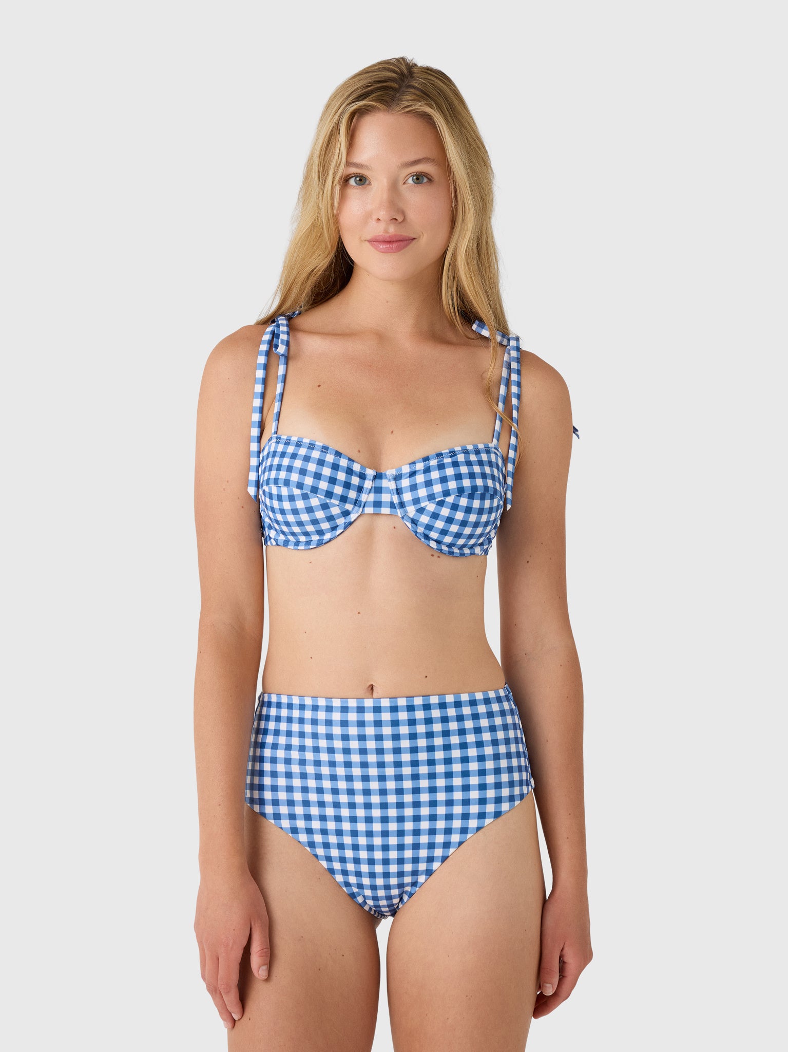 Minnow Women's Navy Picnic Gingham Bikini Top – Saint Bernard