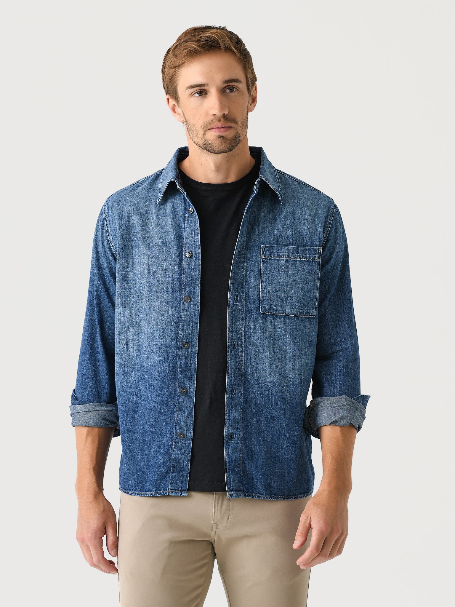 Alfani Macy's Slim Fit Dress Shirt Rework Shirt Chambray In Nile XXL Nile Alfani Macy's Slim Fit Dress Shirt Rework Shirt Chambray In Nile XXL Nile