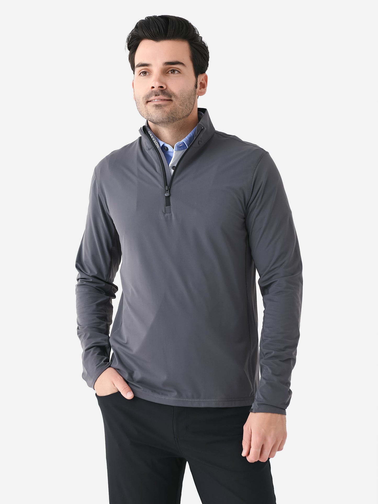 Greyson Men's Tate Mockneck Quarter-Zip - Saint Bernard
