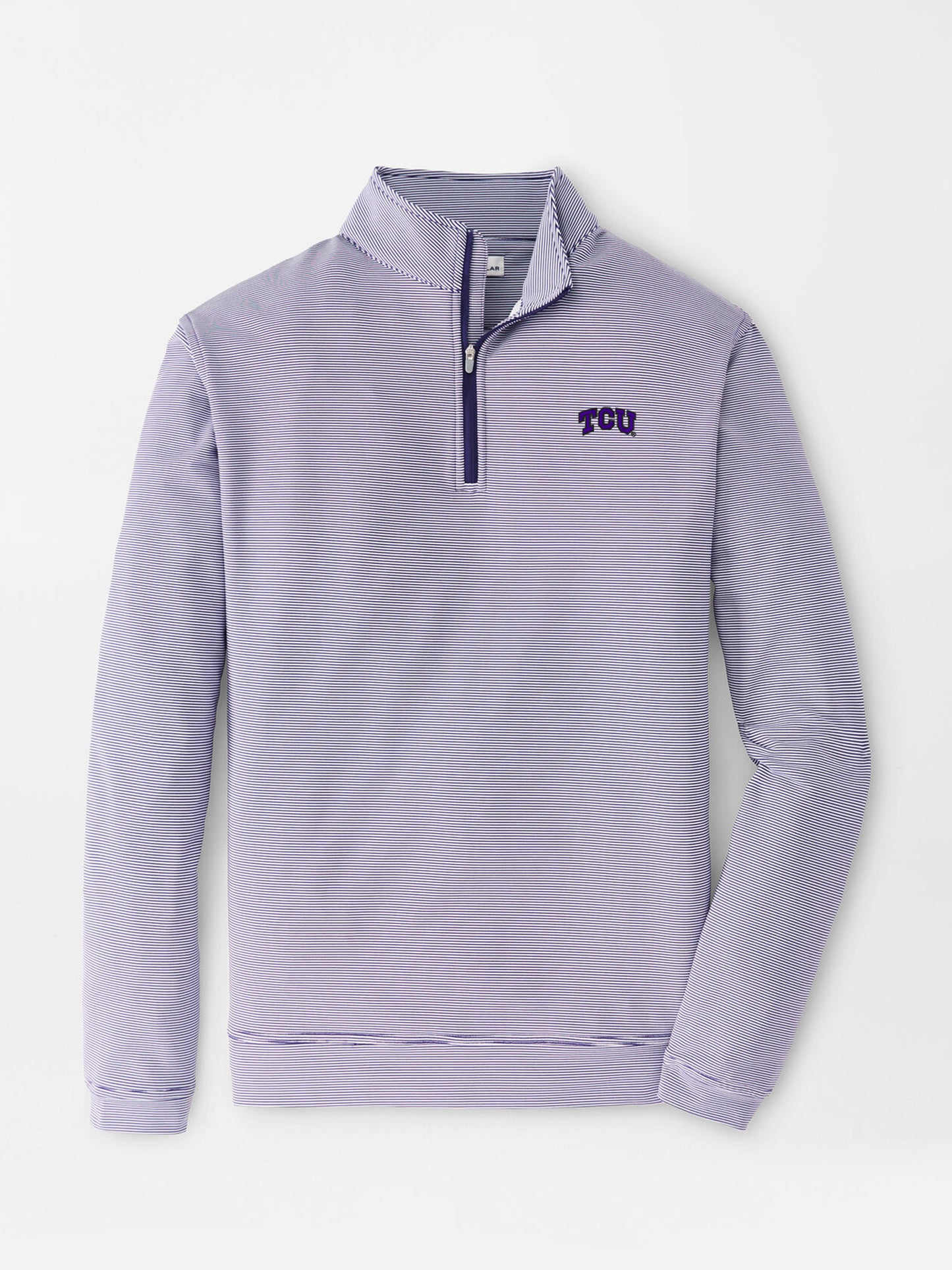 Peter Millar Collegiate Men's Perth Mini Stripe Performance Quarter-Zip - Saint Bernard