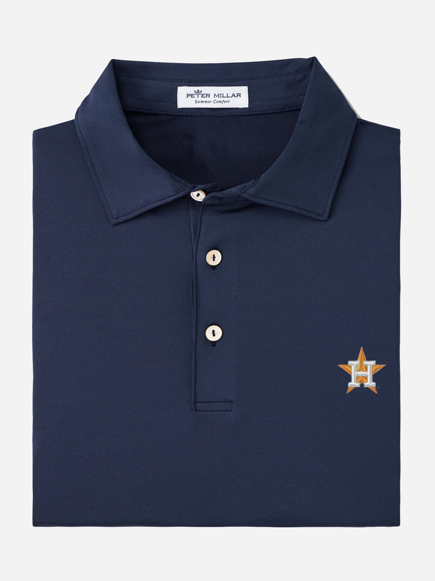 Peter Millar Major League Baseball Men's Houston Astros Solid Performance Polo - Saint Bernard