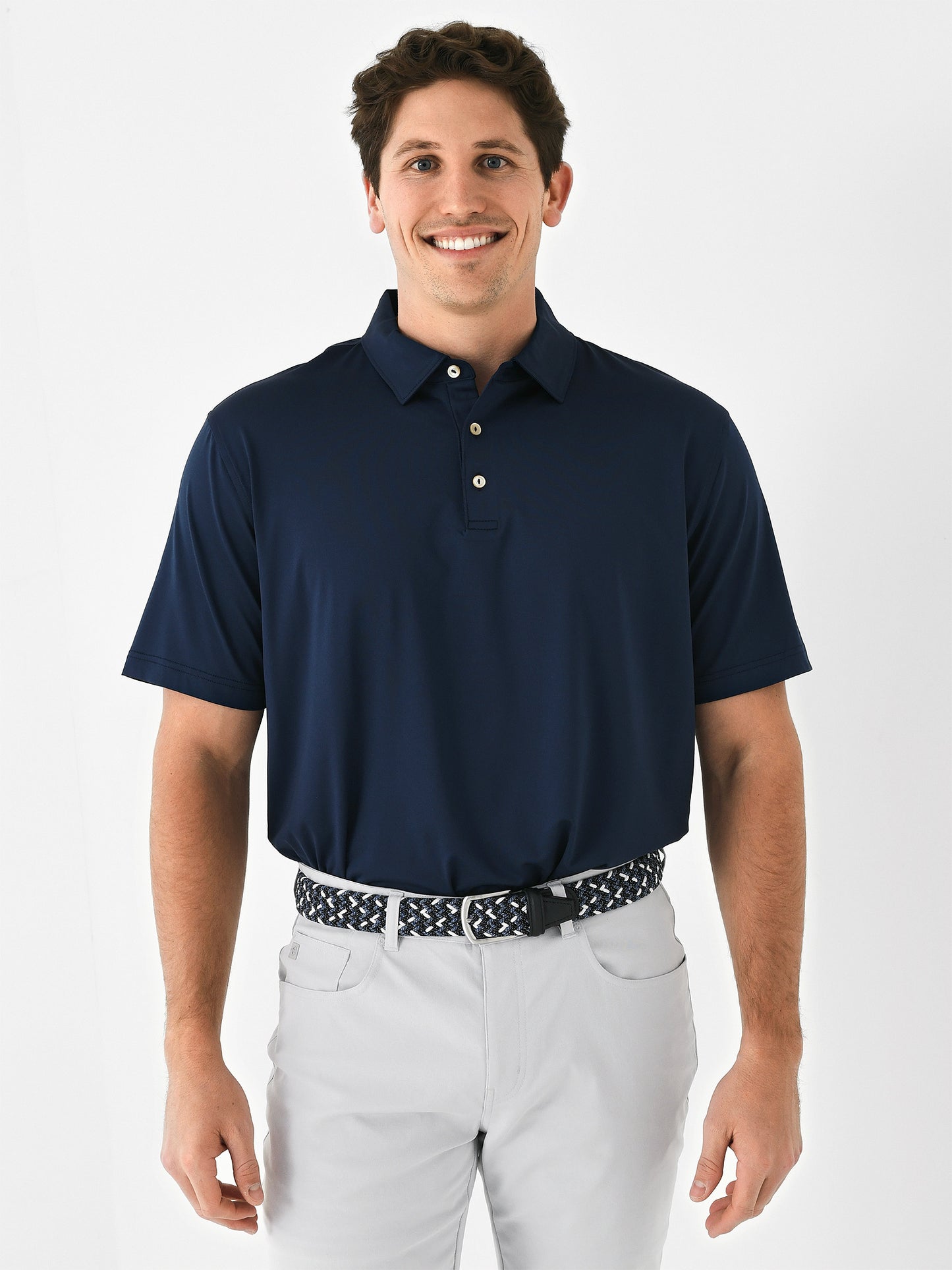 Peter Millar Crown Sport Men's Solid Performance Jersey Polo - Saint Bernard
