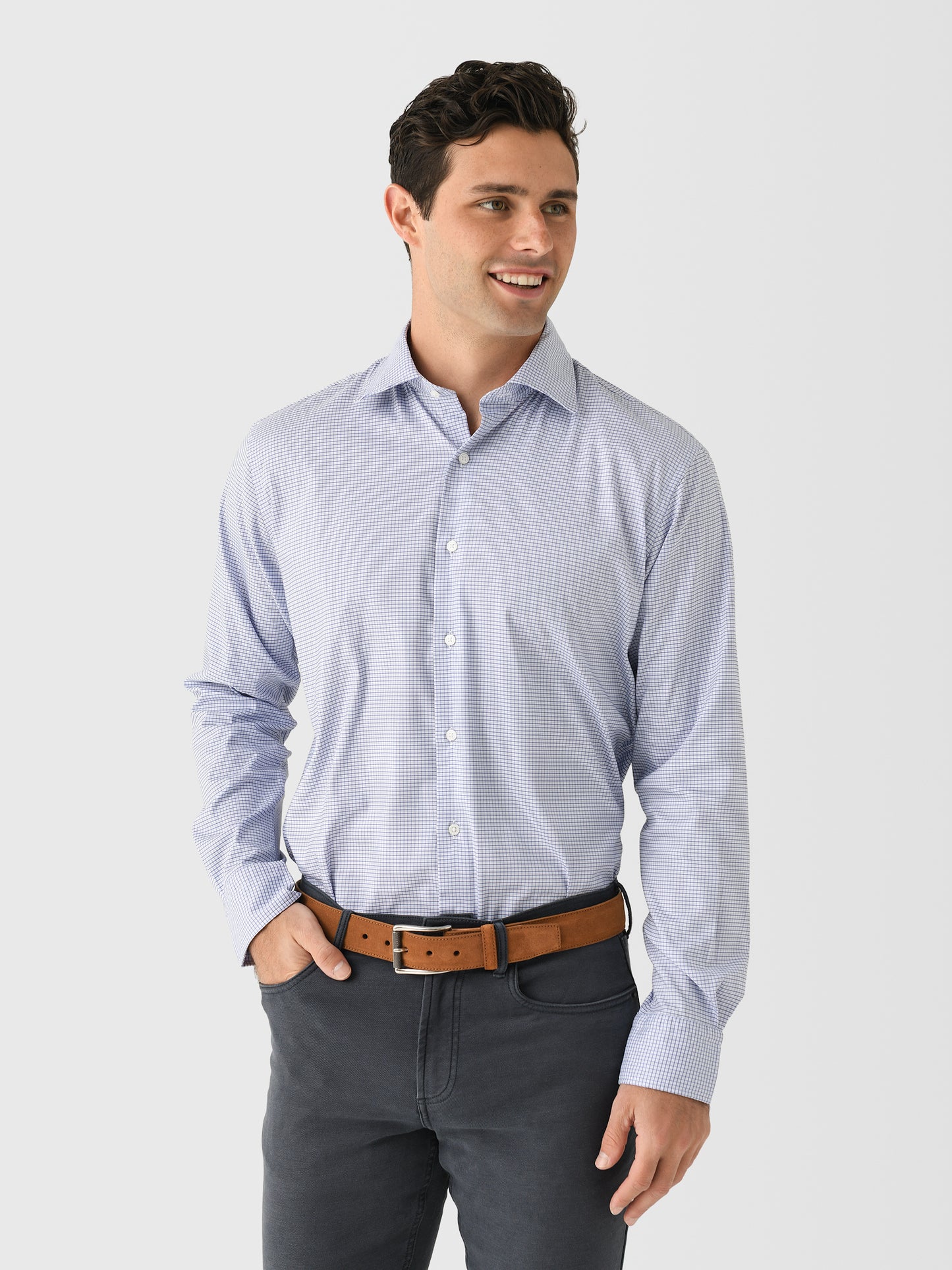 Peter Millar Crown Men's Jackson Crown Lite Cotton-Stretch Sport Shirt - Saint Bernard