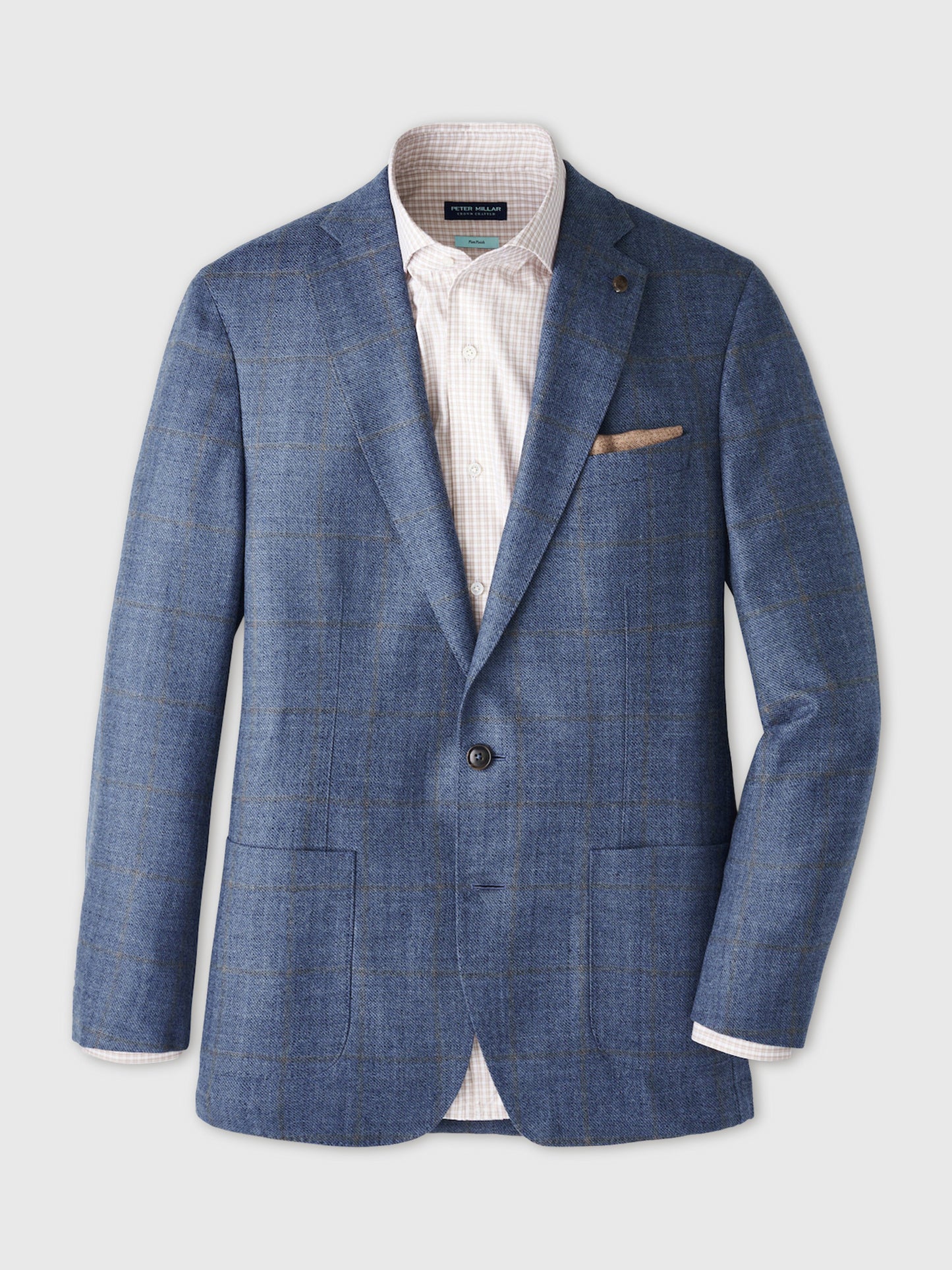 Peter Millar Crown Crafted Men's Delrose Plaid Soft Jacket - Saint Bernard