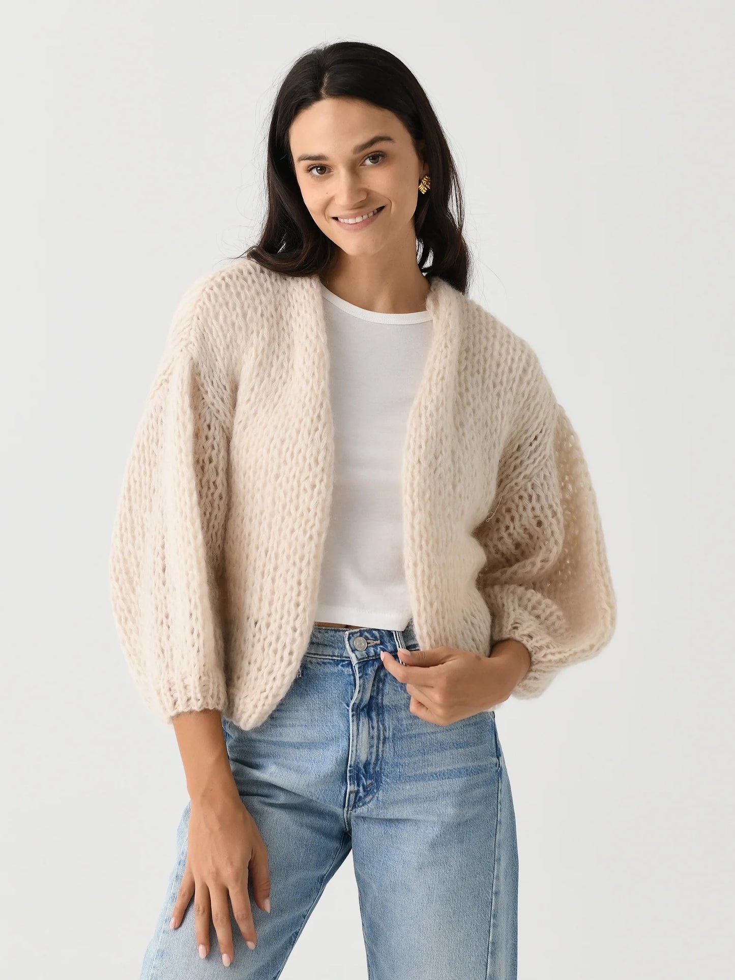 Maiami Women's Mohair Bomber Cardigan - Saint Bernard
