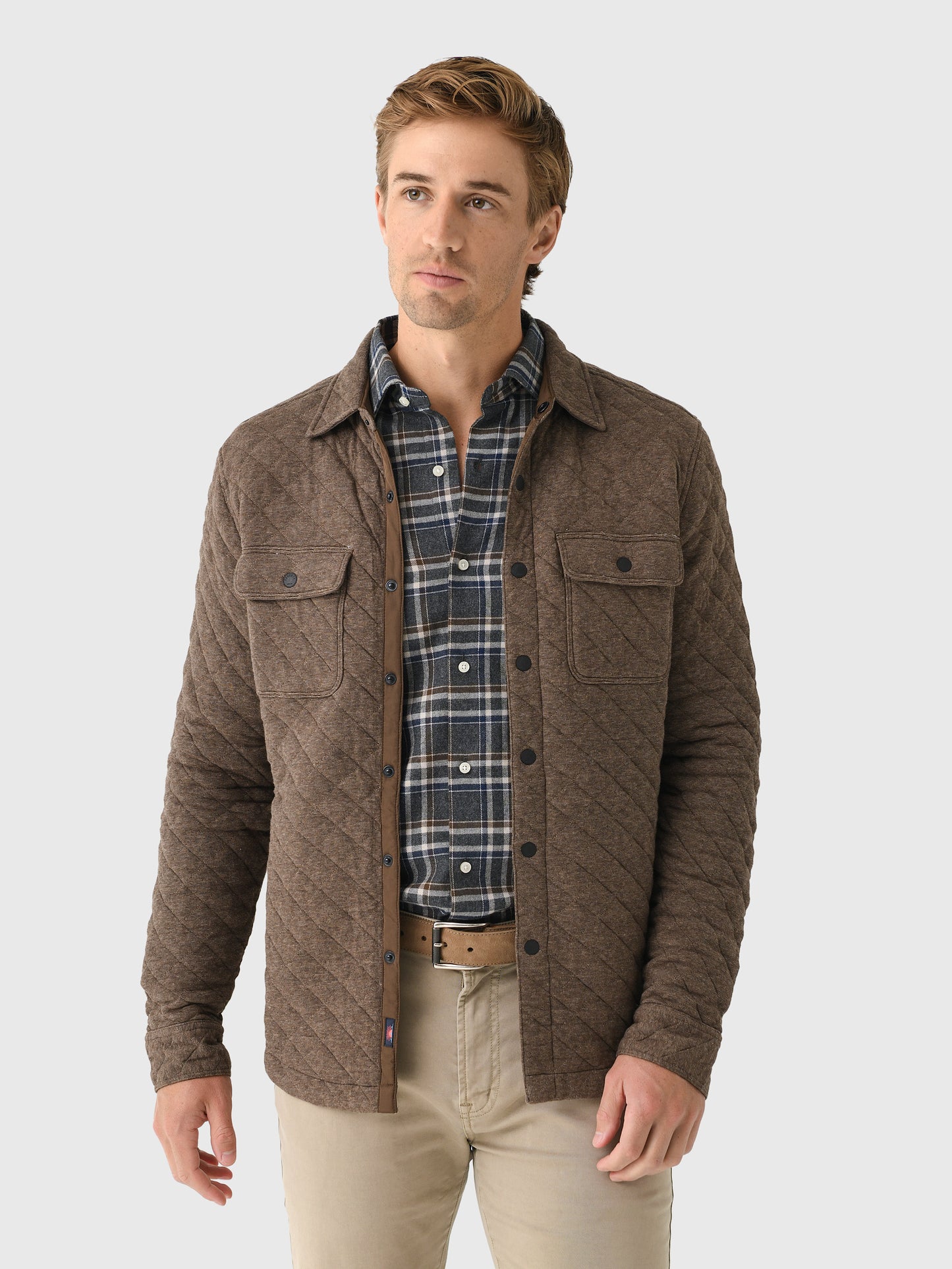 Faherty Brand Men's Epic Quilted Fleece CPO - Saint Bernard