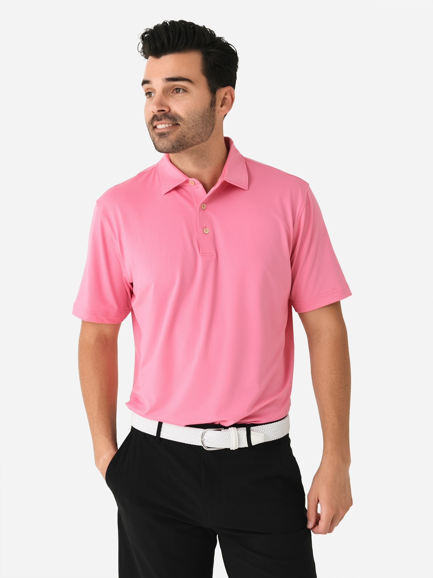 Peter Millar Crown Sport Men's Solid Performance Jersey Polo - Saint Bernard