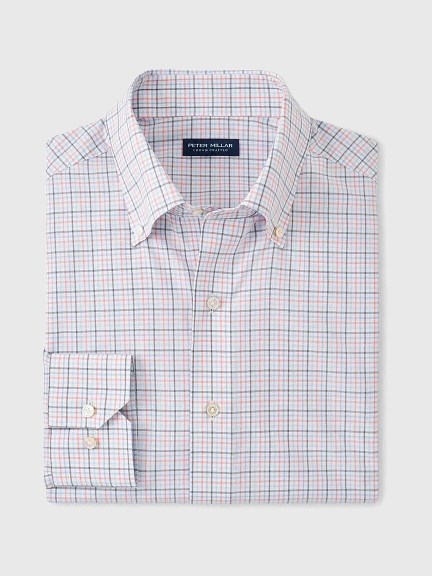 Peter Millar Crown Crafted Men's Getz Performance Poplin Sport Shirt - Saint Bernard