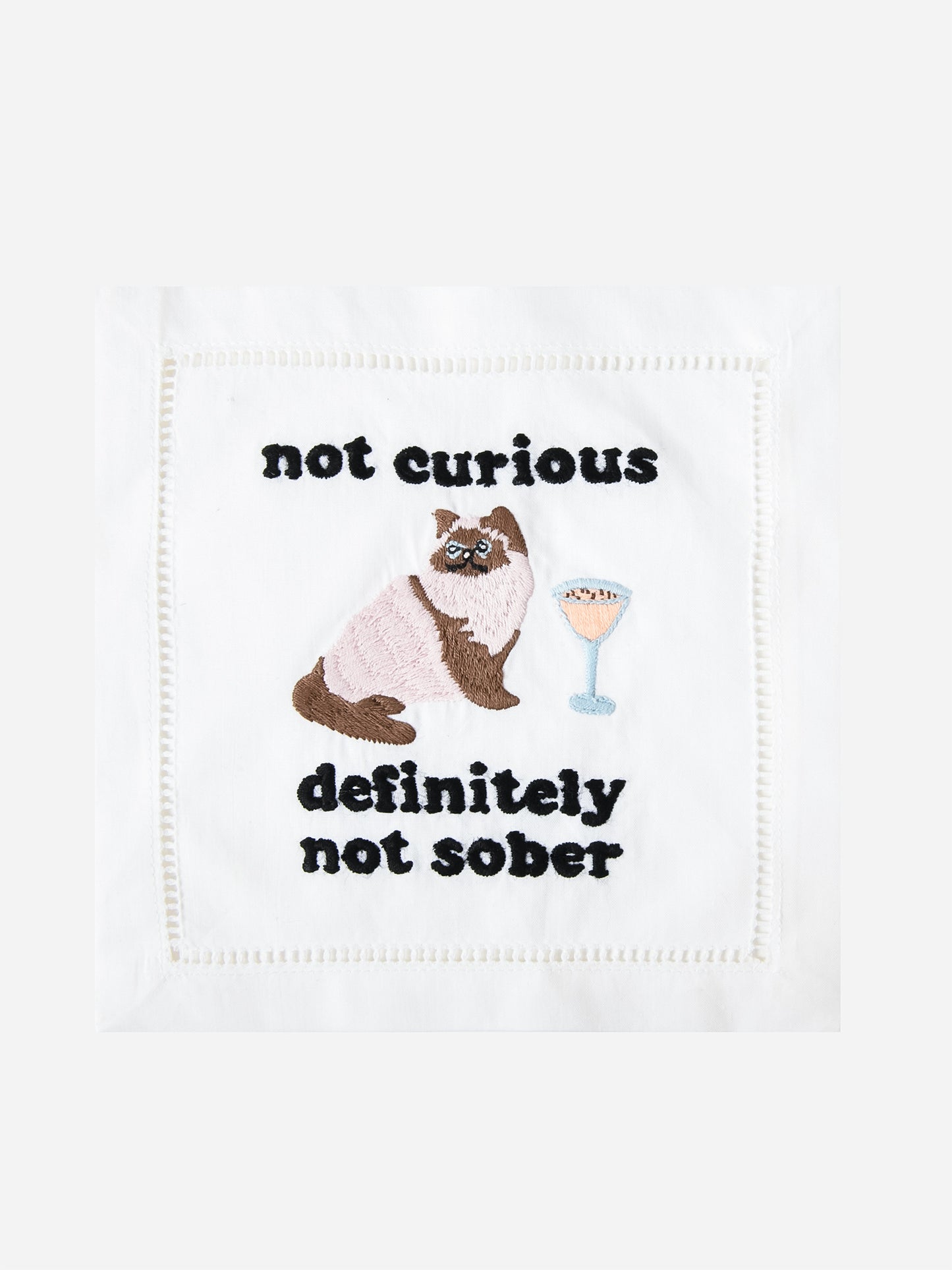 August Morgan Not Curious Cat Cocktail Napkin Set - Saint Bernard