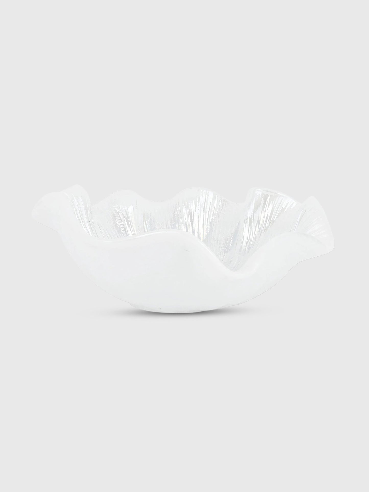 Vietri Onda Glass Ruffled Round Bowl - Saint Bernard