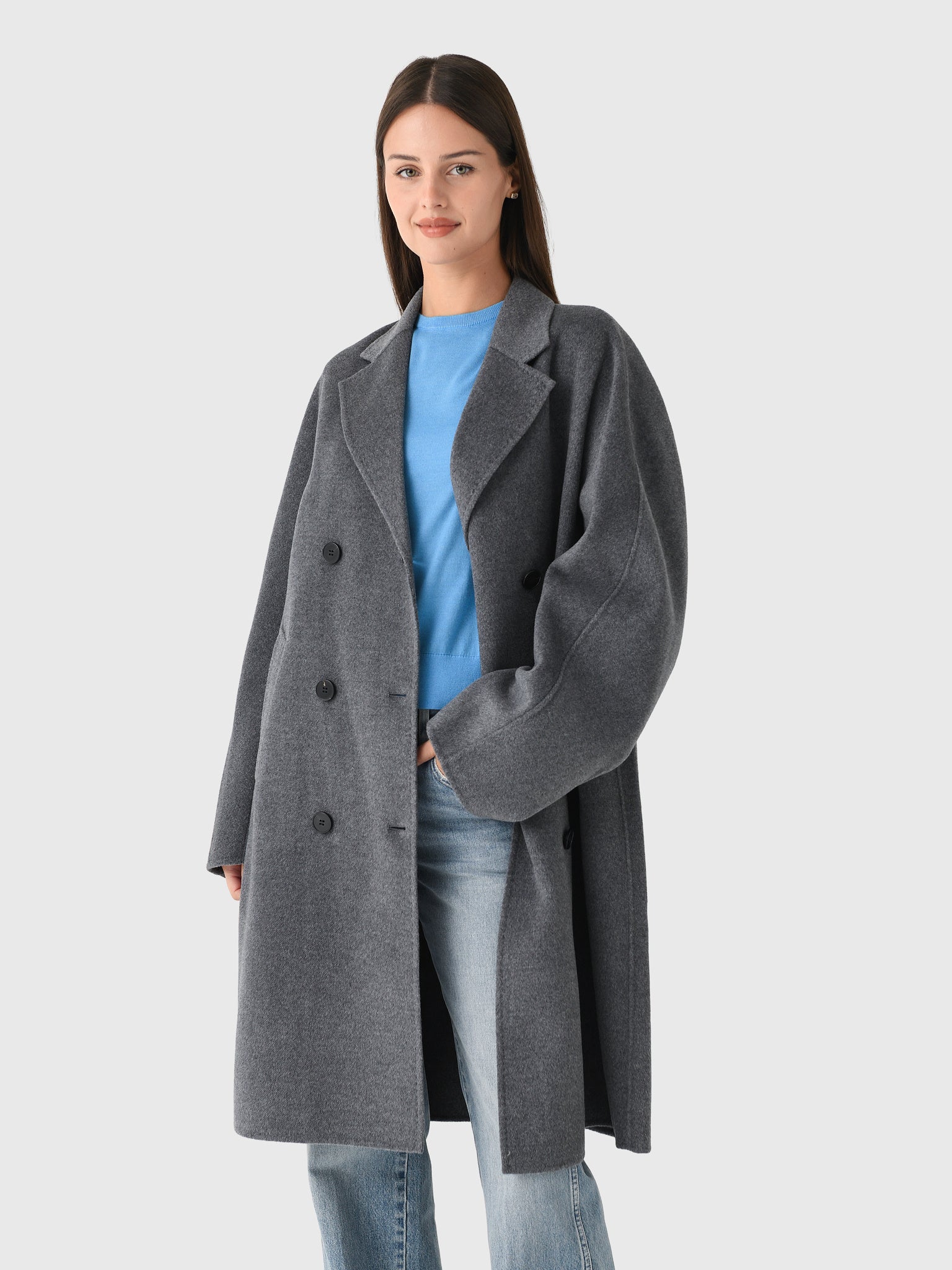ABYTS SUMMER WOOL COAT グレー サイズ1 Women's Grey Italian Wool Coat | Marcella