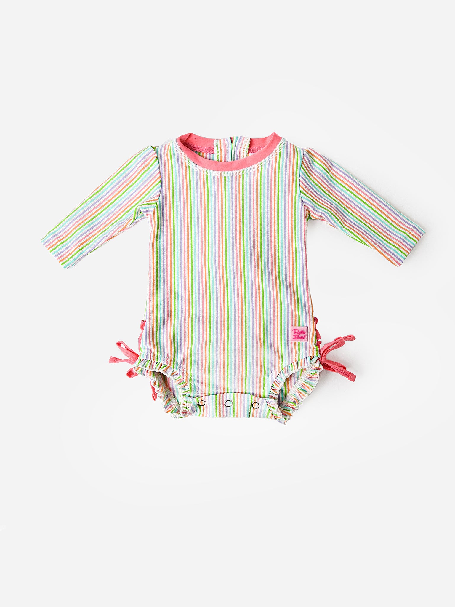 Rufflebutts Baby Girls' Long Sleeve Onesie Rash Guard