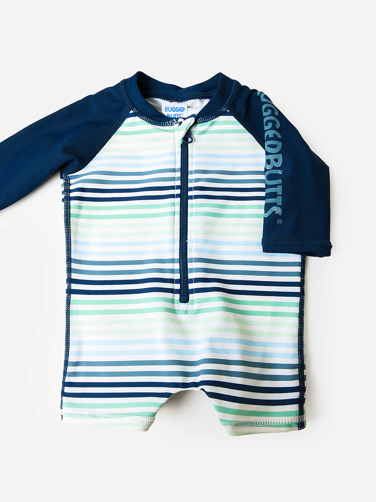 Rufflebutts Baby Boys' Long Sleeve Onesie Rash Guard