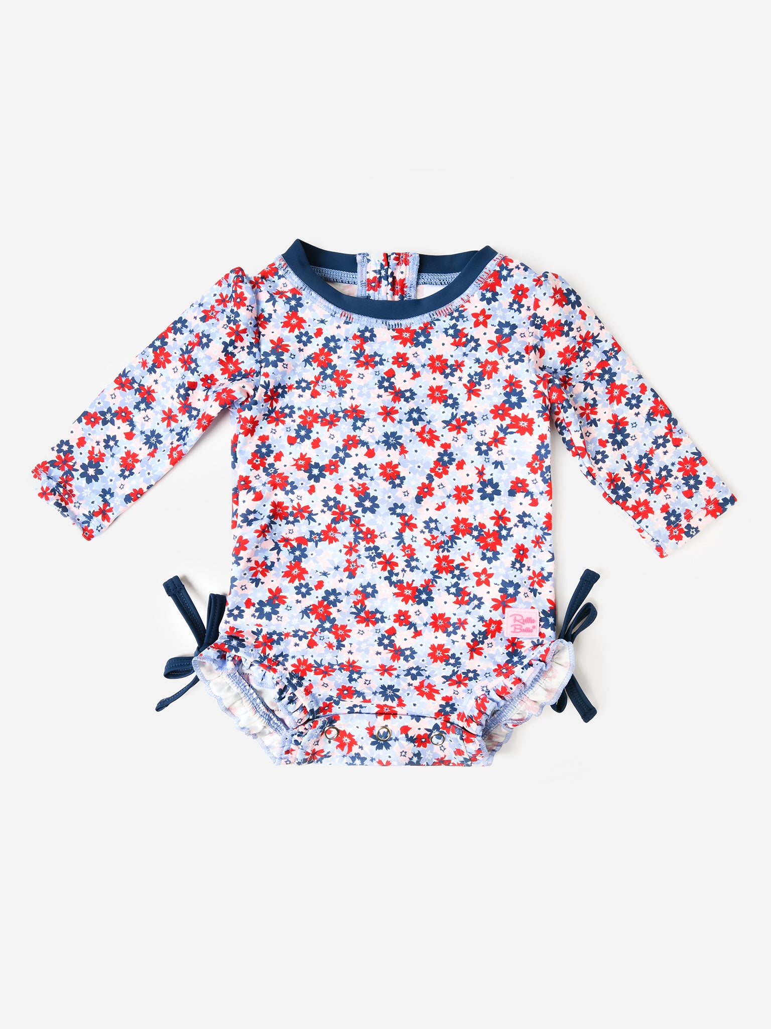 Rufflebutts Baby Girls' Long Sleeve Onesie Rash Guard