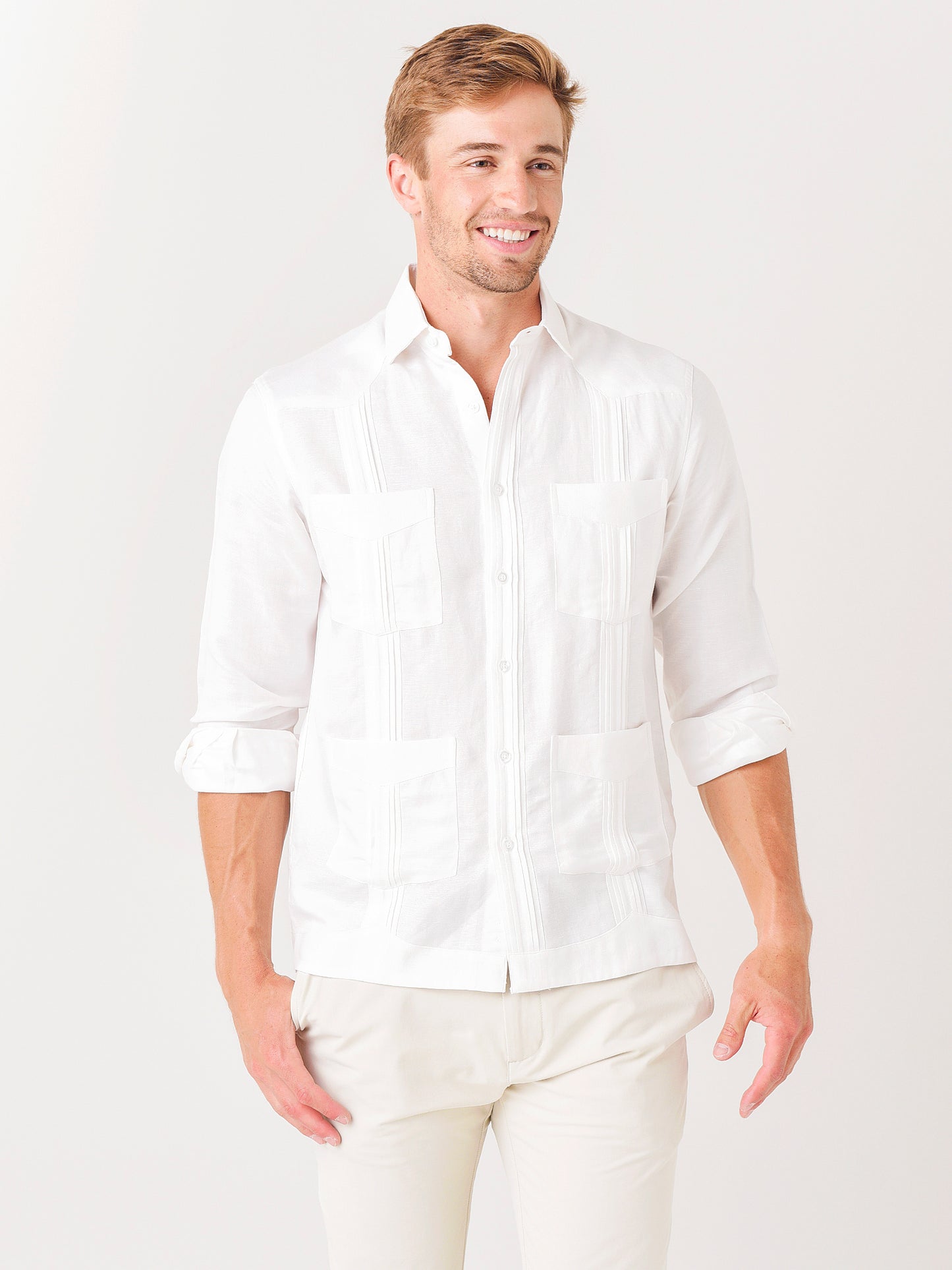 Saint Bernard Men's Guayabera Long-Sleeve Shirt - Saint Bernard