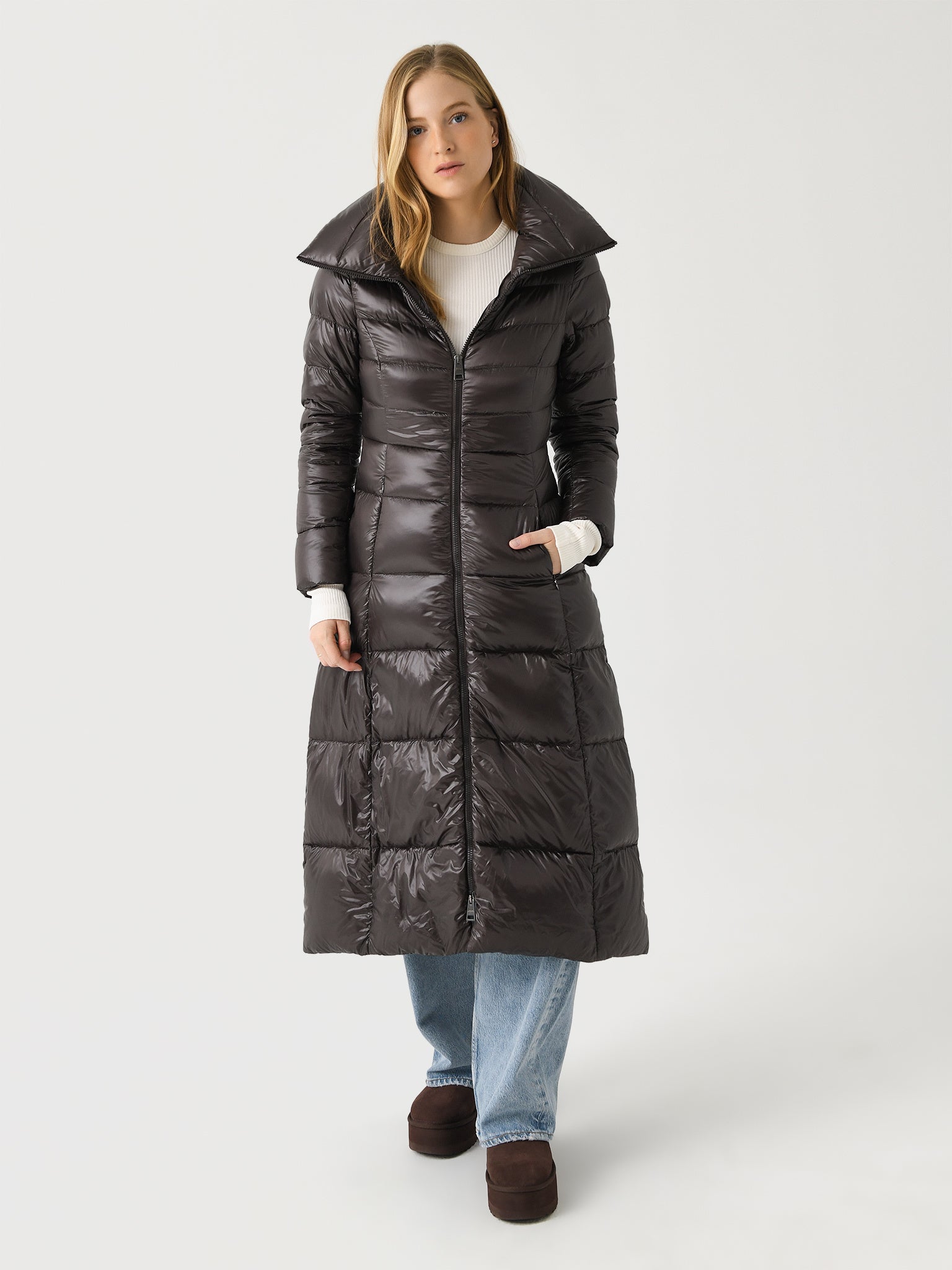 Herno Women's Long Belted Down Coat Saint Bernard