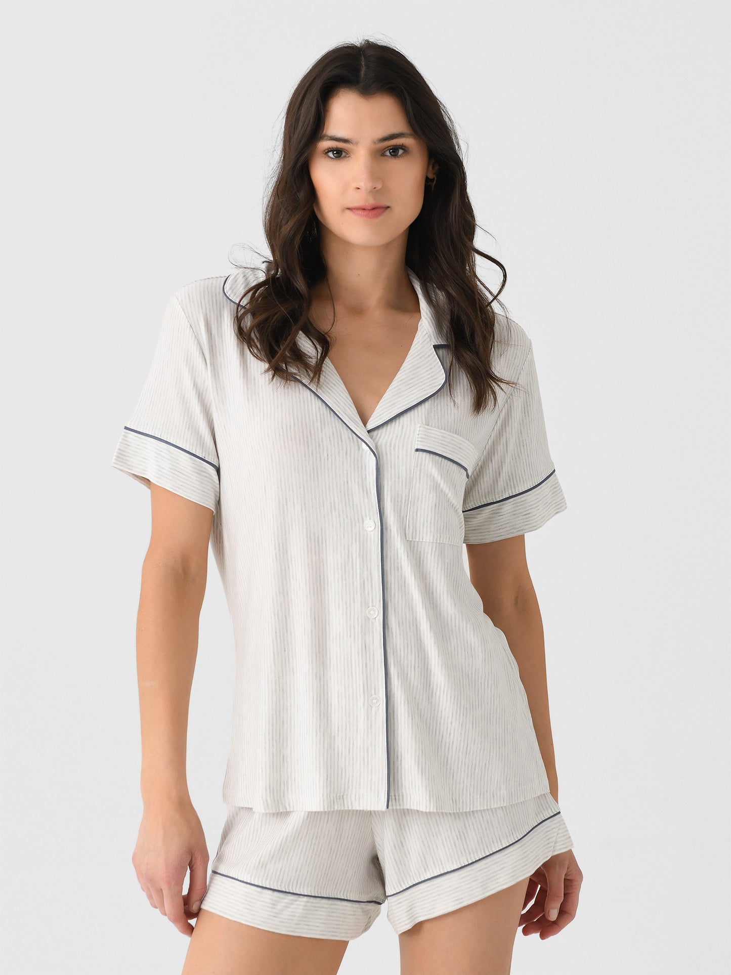 Eberjey Women's Gisele Printed Relaxed Shortie Pajama Set - Saint Bernard