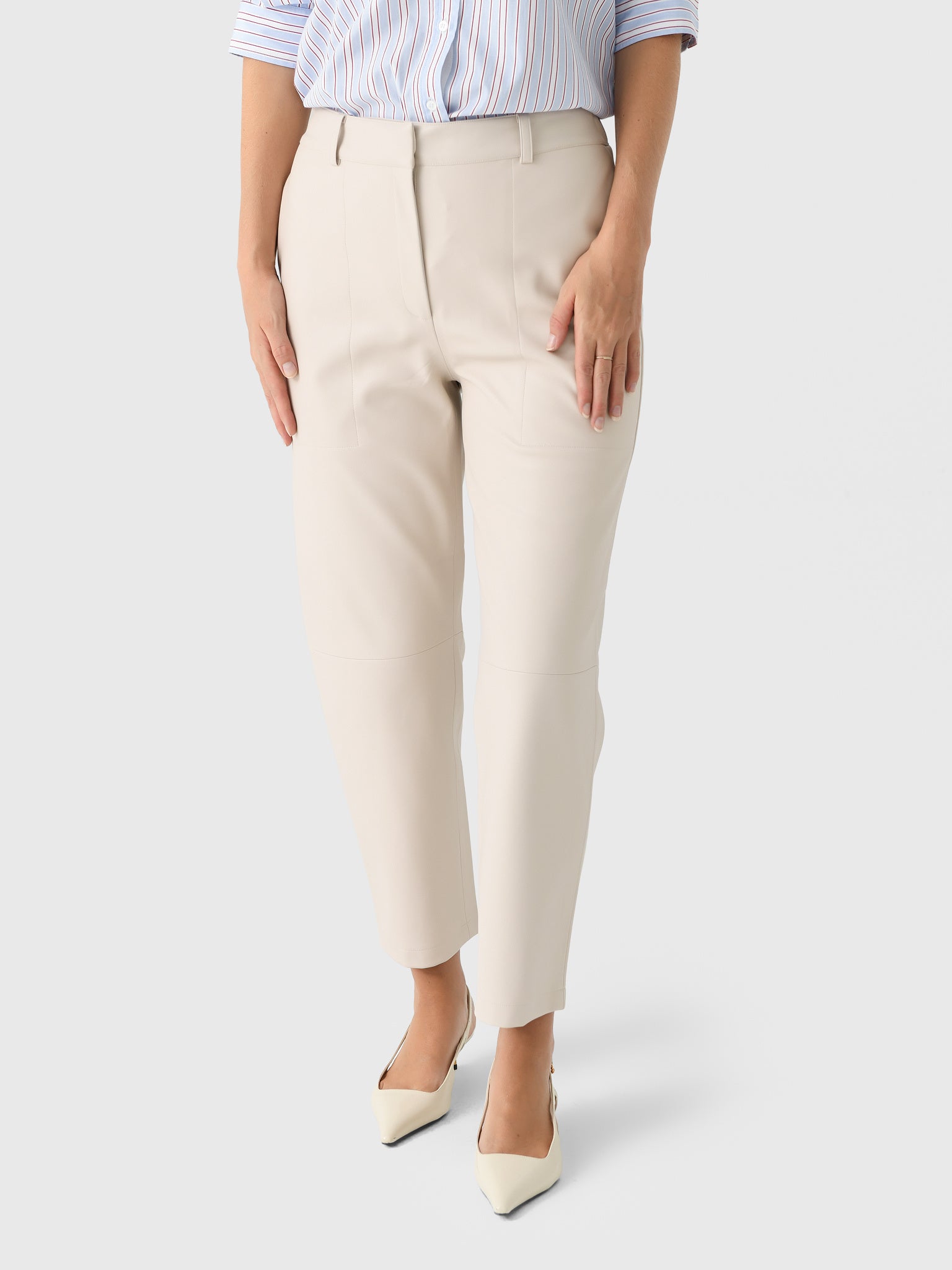 Brochu Walker Stone Vegan Leather Pant in Perle