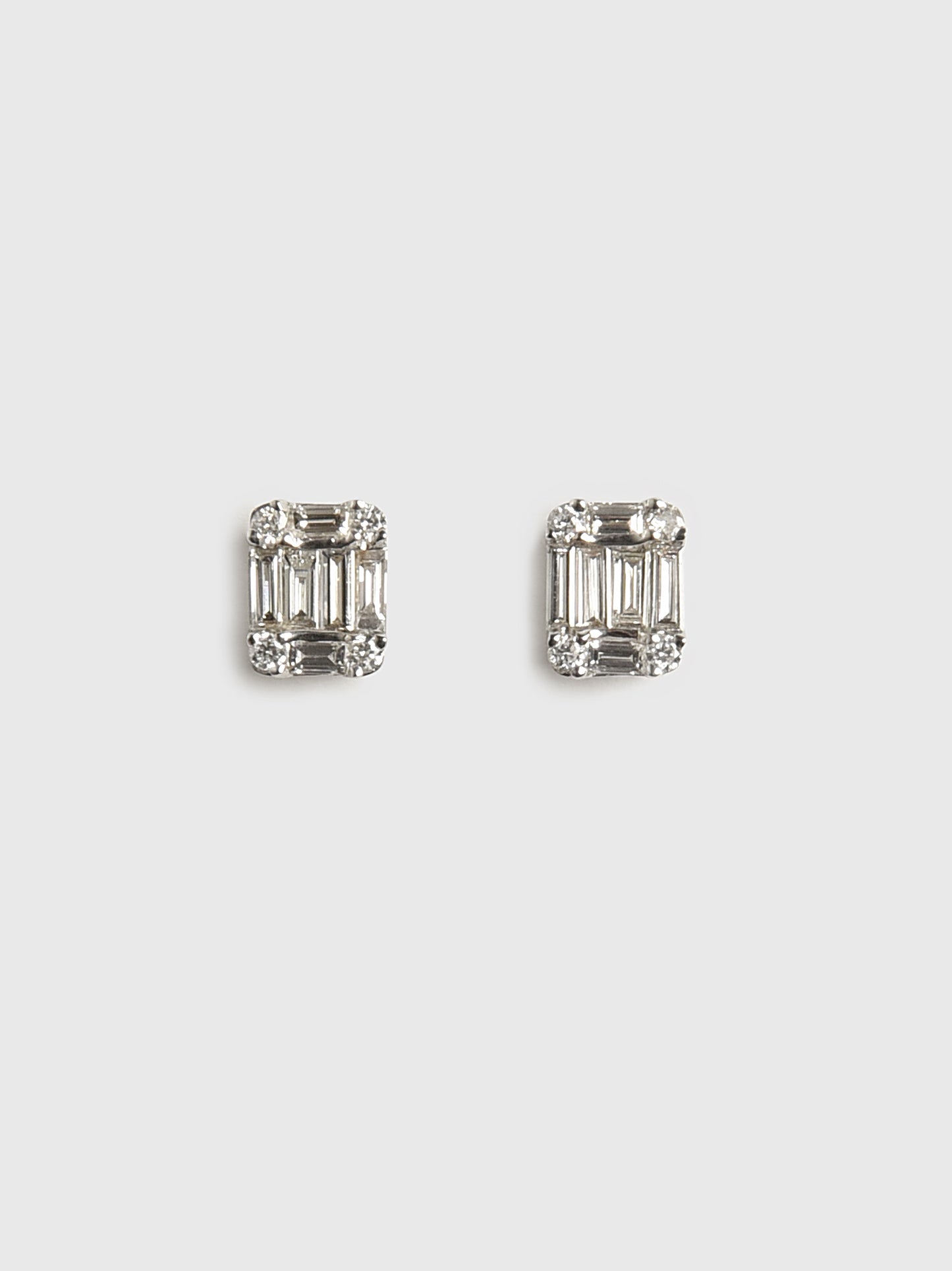 Francie B. Rectangle Diamond Stud Earrings - Saint Bernard