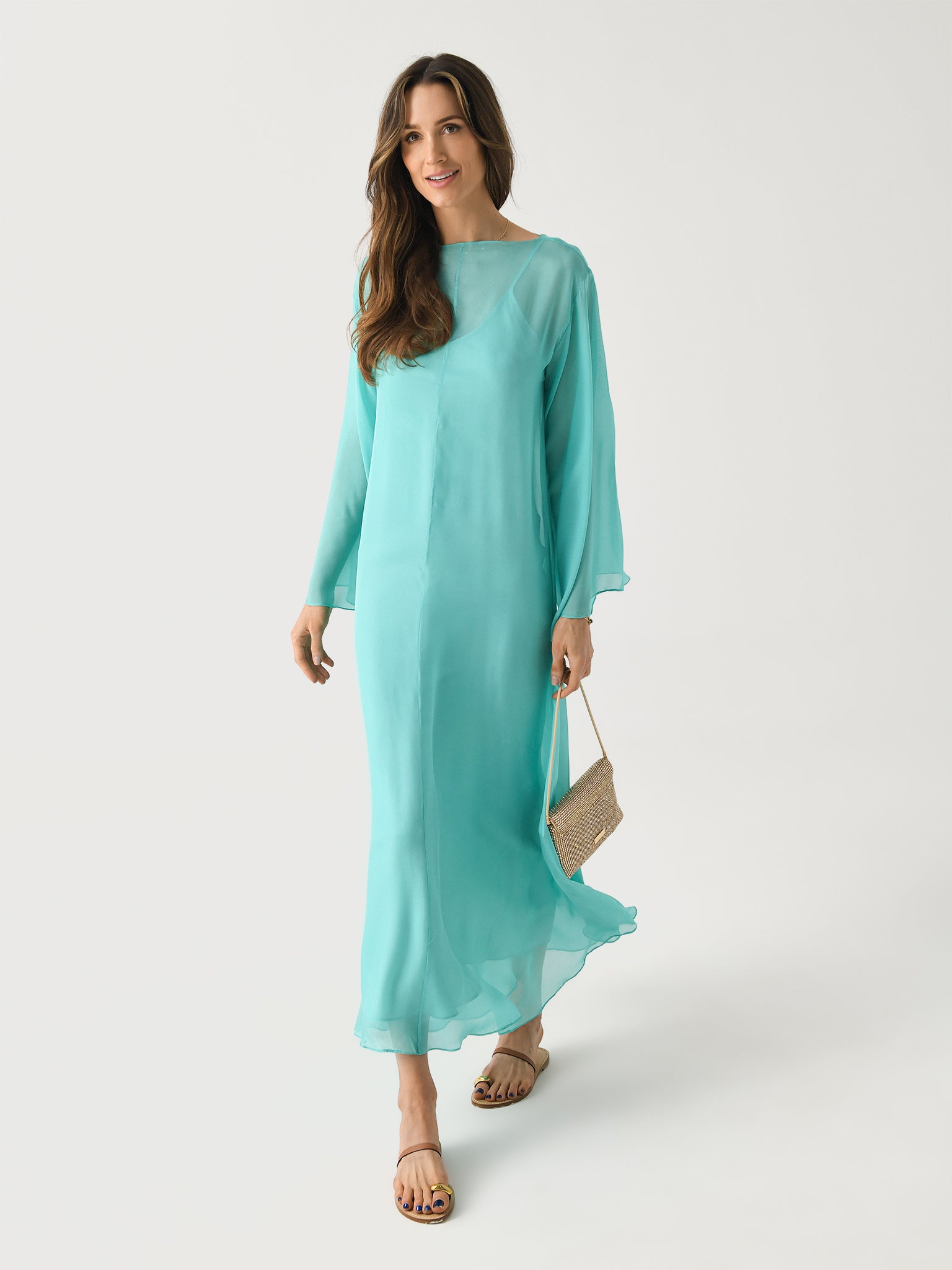 Bondi Born Women's Capri Silk Chiffon Gown + Slip Saint Bernard Bondi Born Women's Capri Silk Chiffon Gown + Slip Saint Bernard