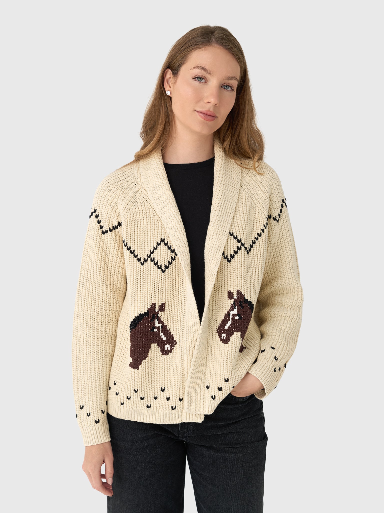 The Great Women's The Horse Lodge Cardigan | $450.00 | Saint Bernard
