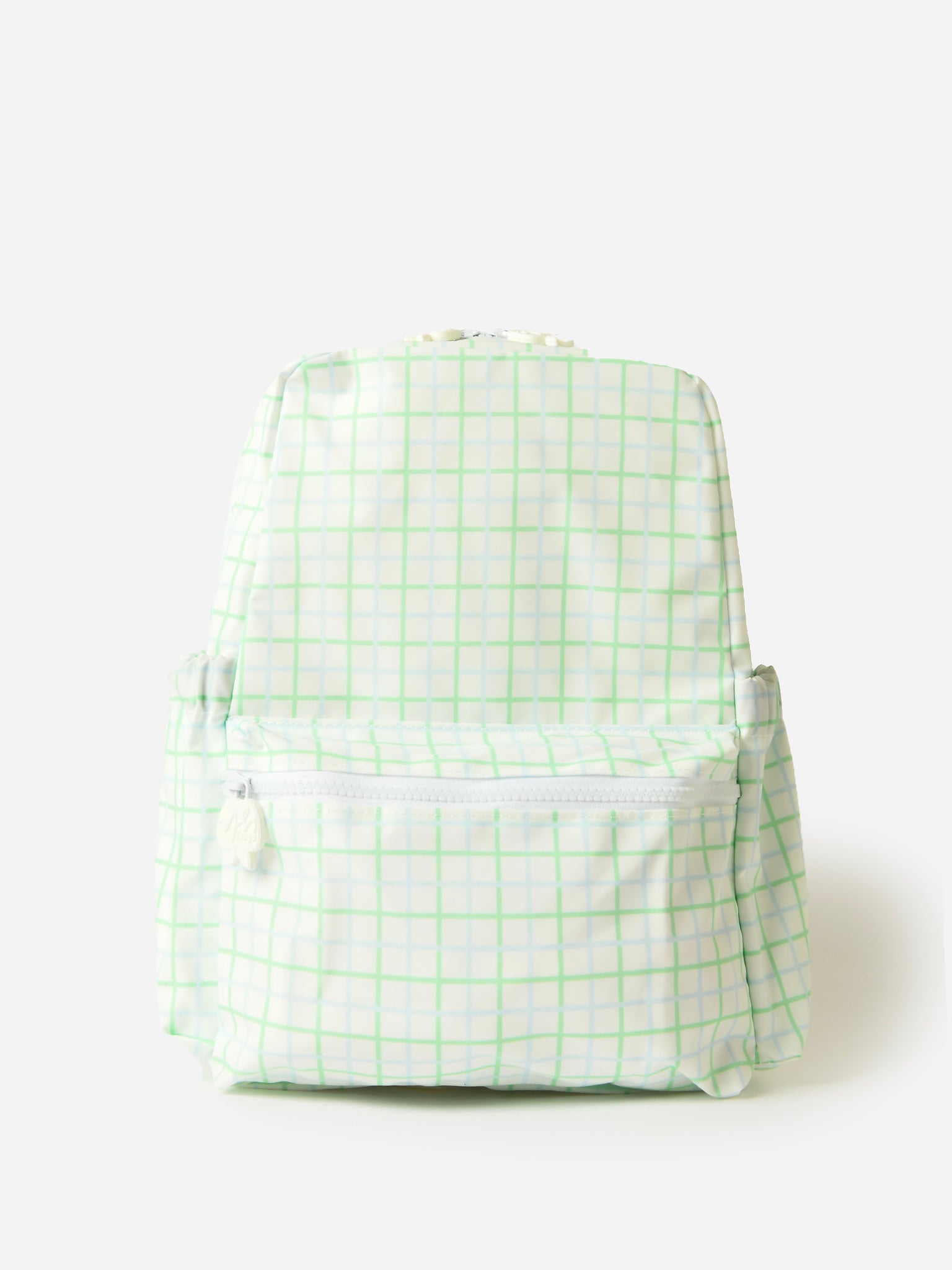 green plaid mini backpack Classic Queen of Threads Monogramming Features Authentic 100 % Wool Harris Tweed outer Magnetic closure with extra top zip for added security Inside slip pocket for easy organisation External phone pocket with a zip to the back Adjustable PU straps and carry handle Polyester lining Dimensions Harris Tweed Tummel Mini Backpack