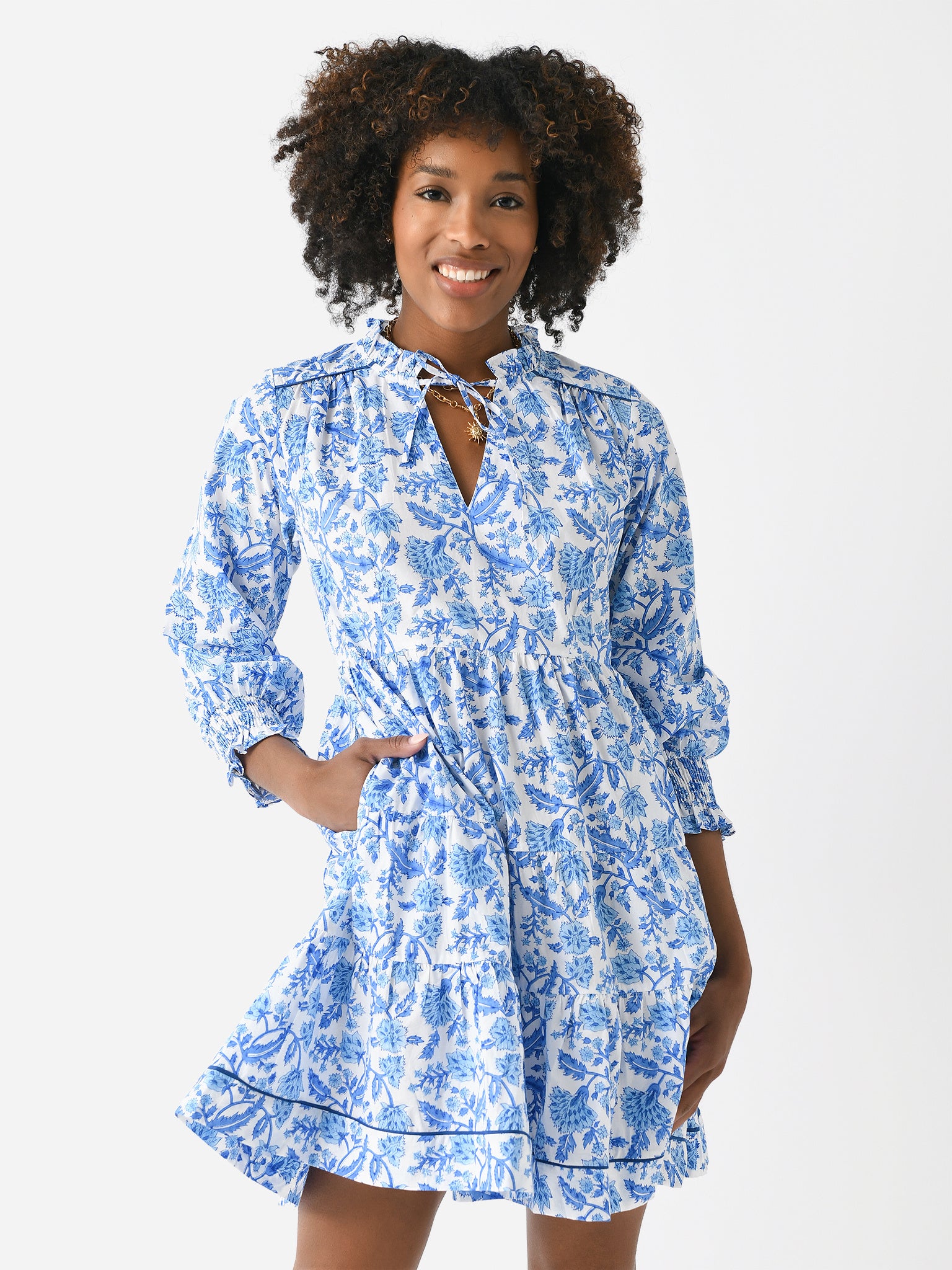 Pink City Prints Women's Martha Mini Dress Saint Bernard Pink City Prints Women's Martha Mini Dress Saint Bernard