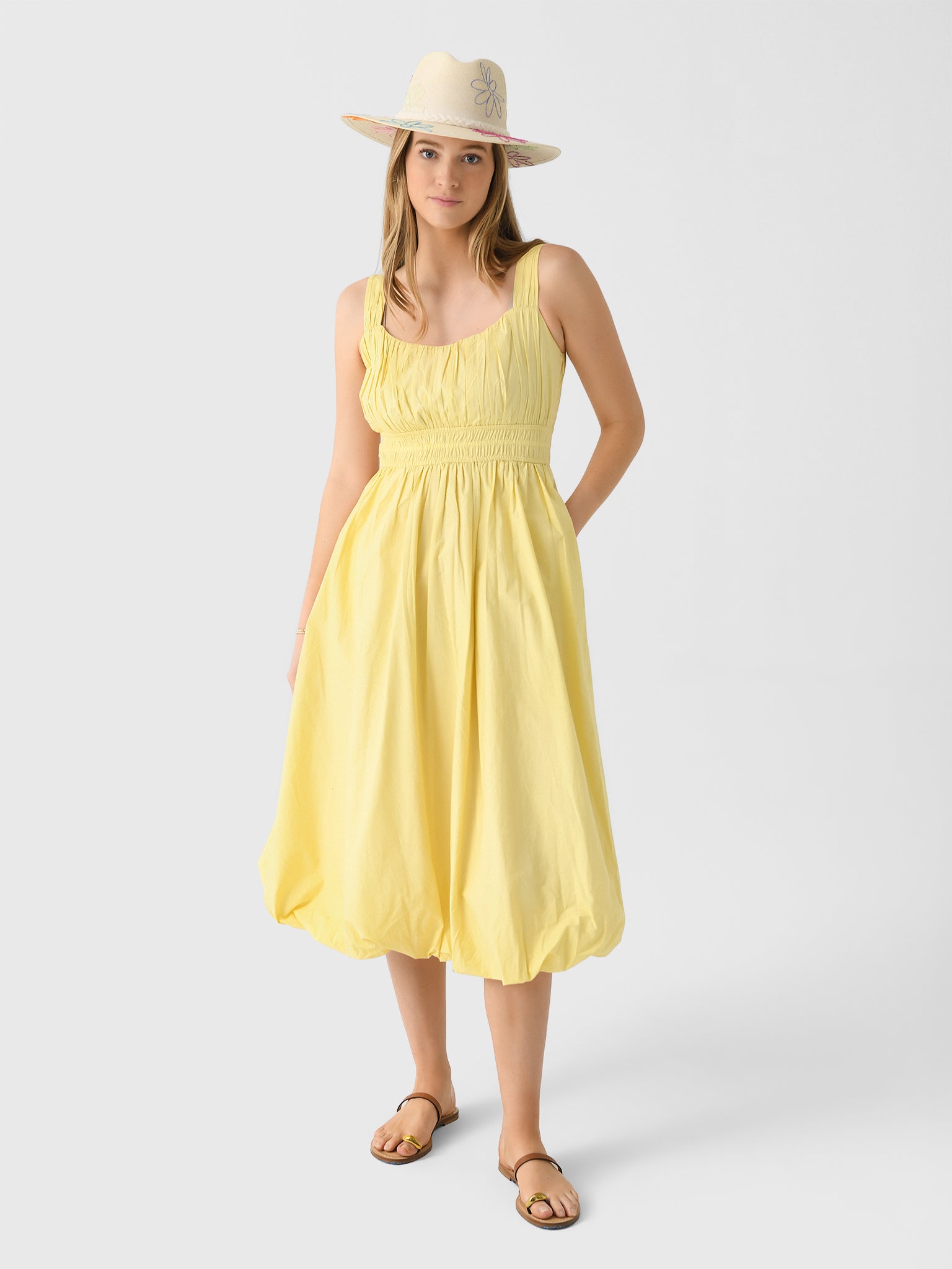 Yellow Tu Summer Dress Women's Summer Strapless Smocked A-Line Flare Fashion Boho Beach Dress Party Yellow Tu Summer Dress Women's Summer Strapless Smocked A-Line Flare Fashion Boho Beach Dress Party