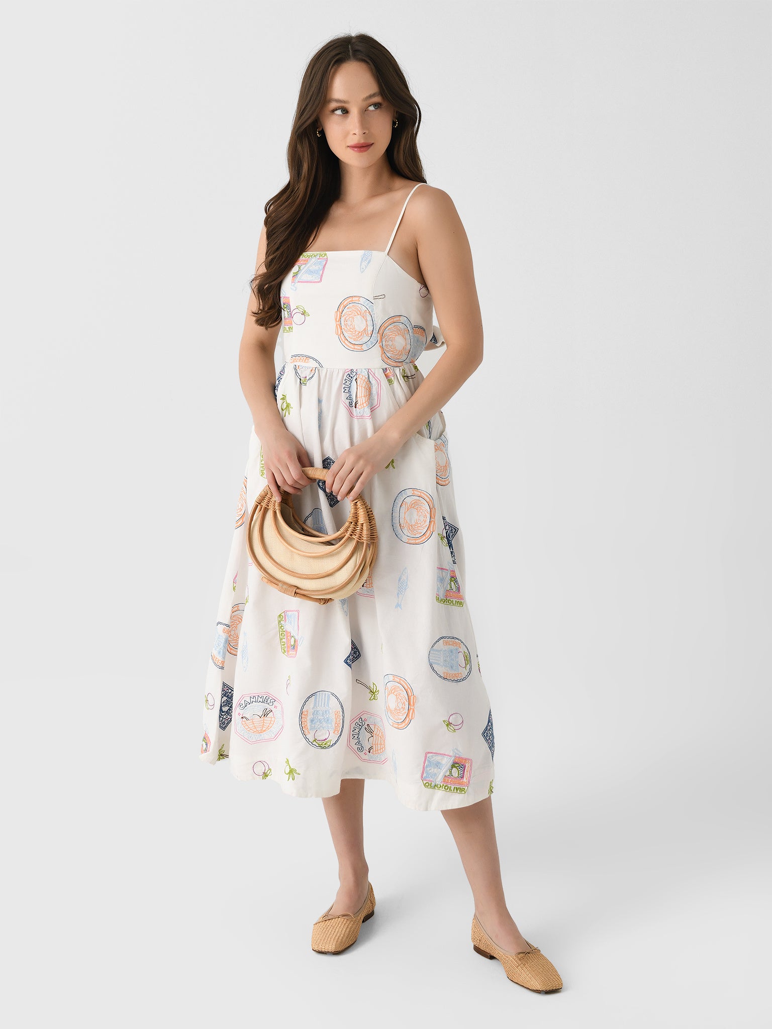 Damson Madder Women's Peaches Midi Apron Dress Saint Bernard Damson Madder Women's Peaches Midi Apron Dress Saint Bernard