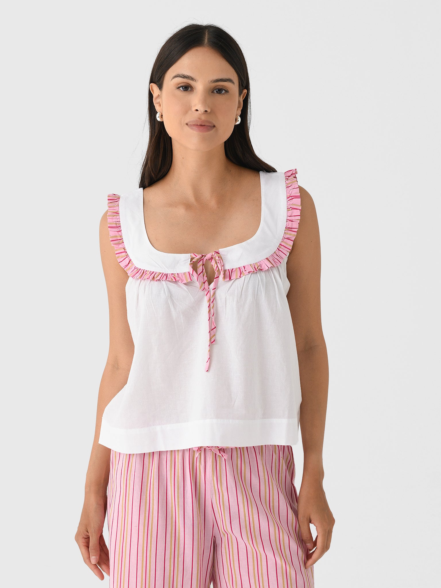 D&G BEACHWEAR ジュース柄 肩紐 リボン タンクトップ ピンク M Damson Madder Women's Arden Shell Top – Saint Bernard