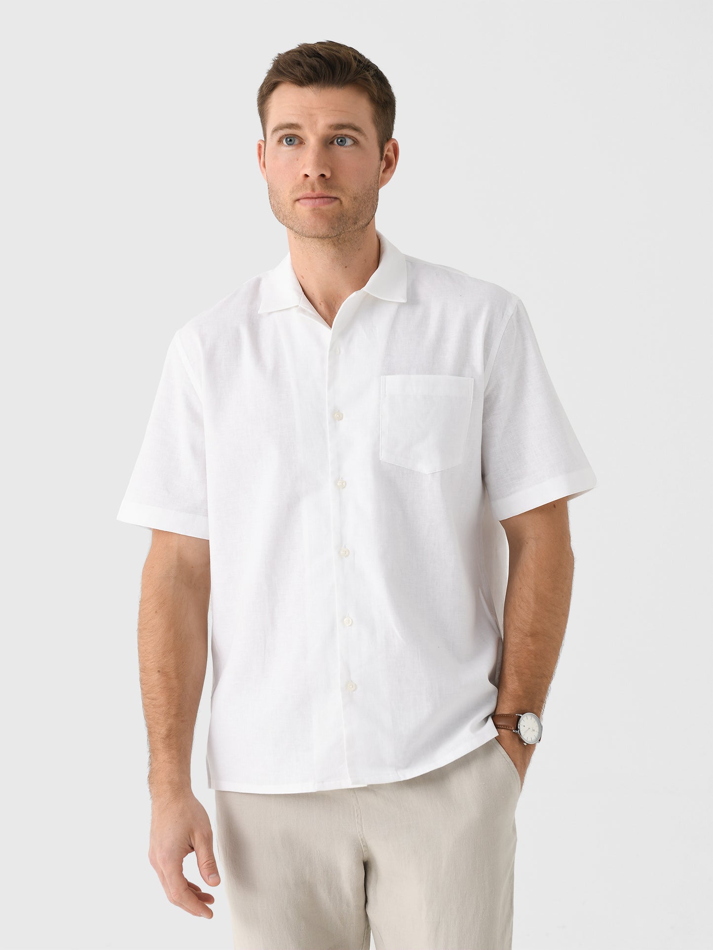 Nicoló Men's Short Sleeve Camp Shirt - Saint Bernard