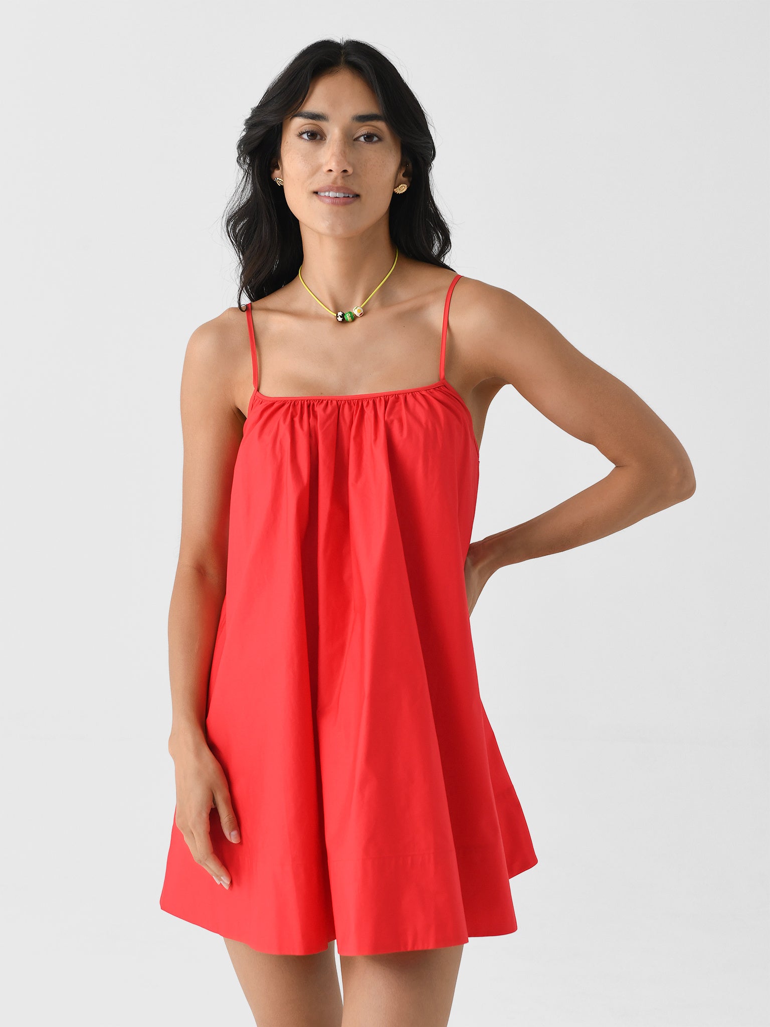 solid and striped red dress Exclusive Lava Sasha Dress
