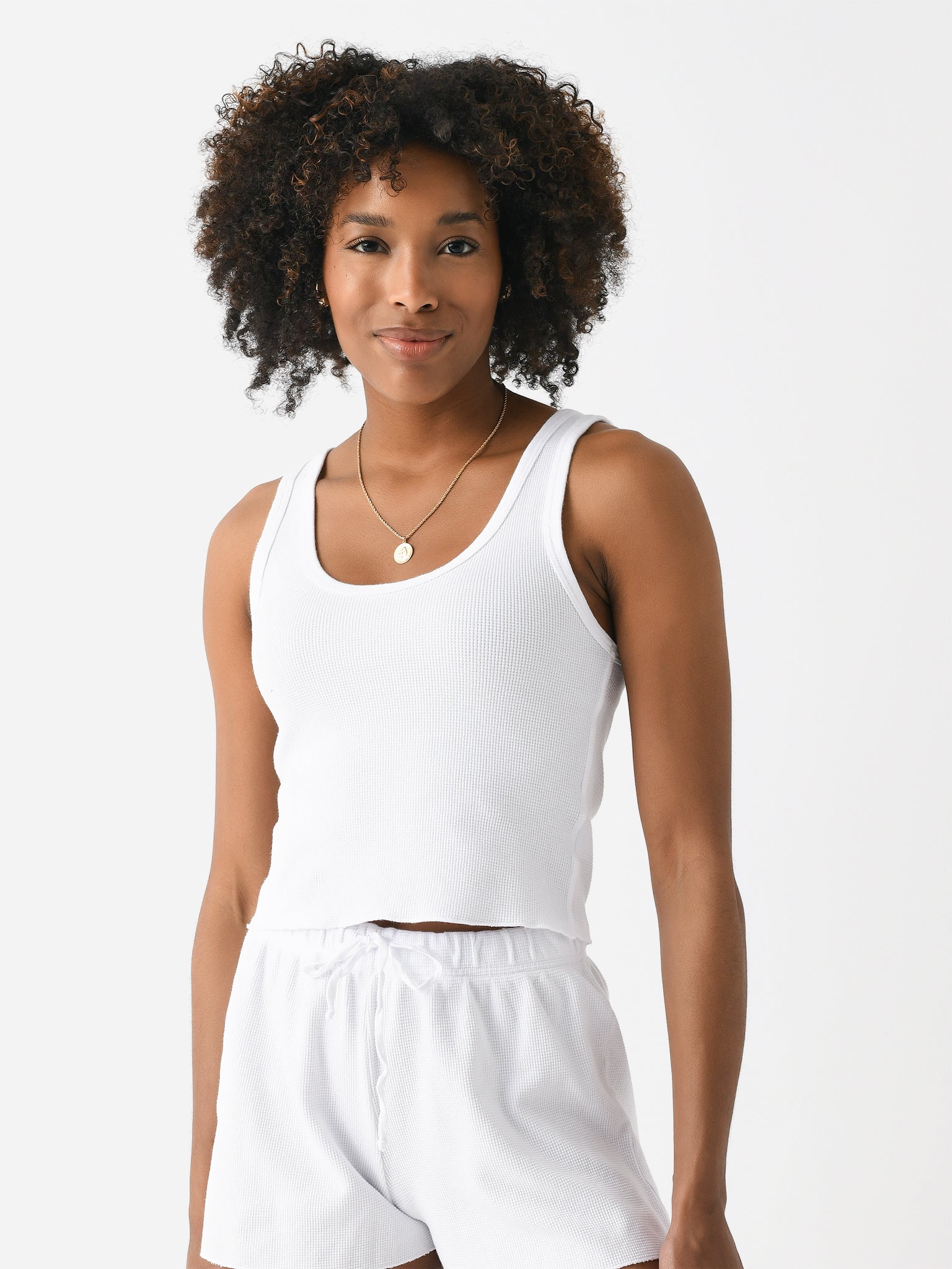 Perfect White Tee - Women - White/Navy London Rib Tank