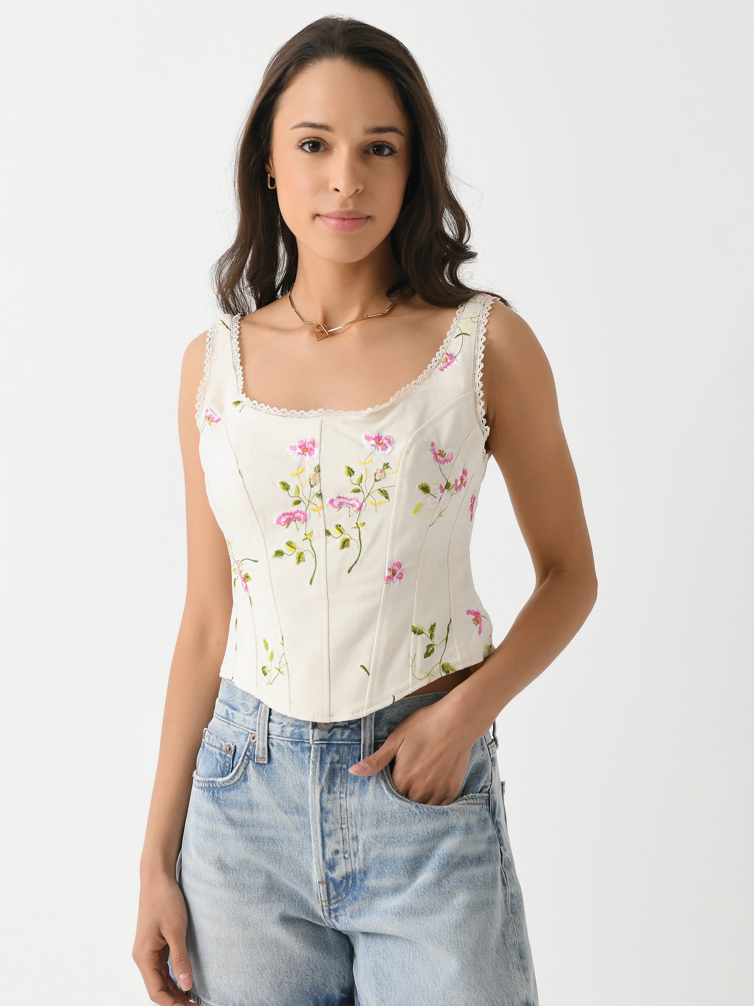 LoveShackFancy Women's Rhapsody Floral Bustier Saint