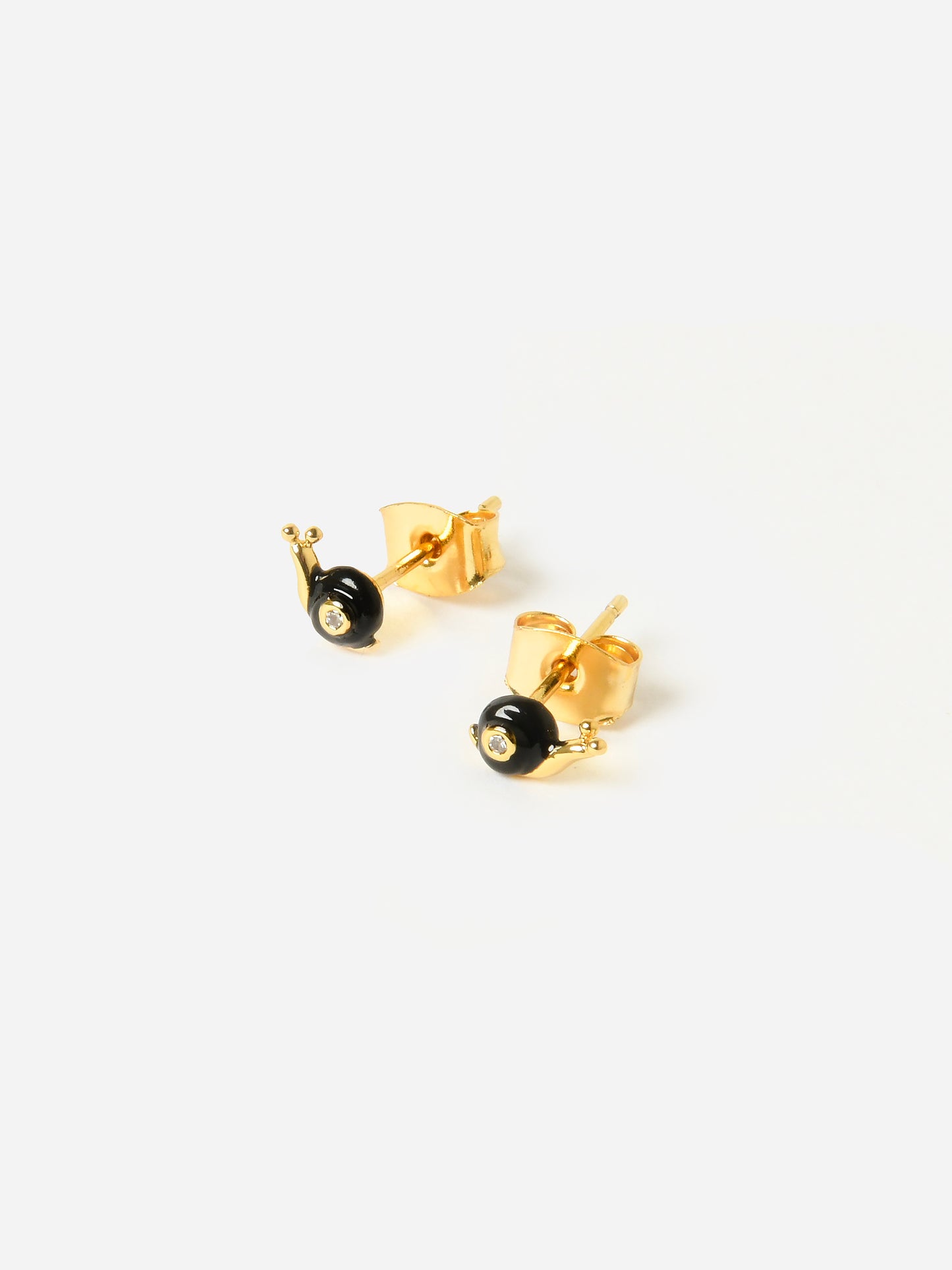 TAI Women's Enamel Snail Stud Earrings - Saint Bernard