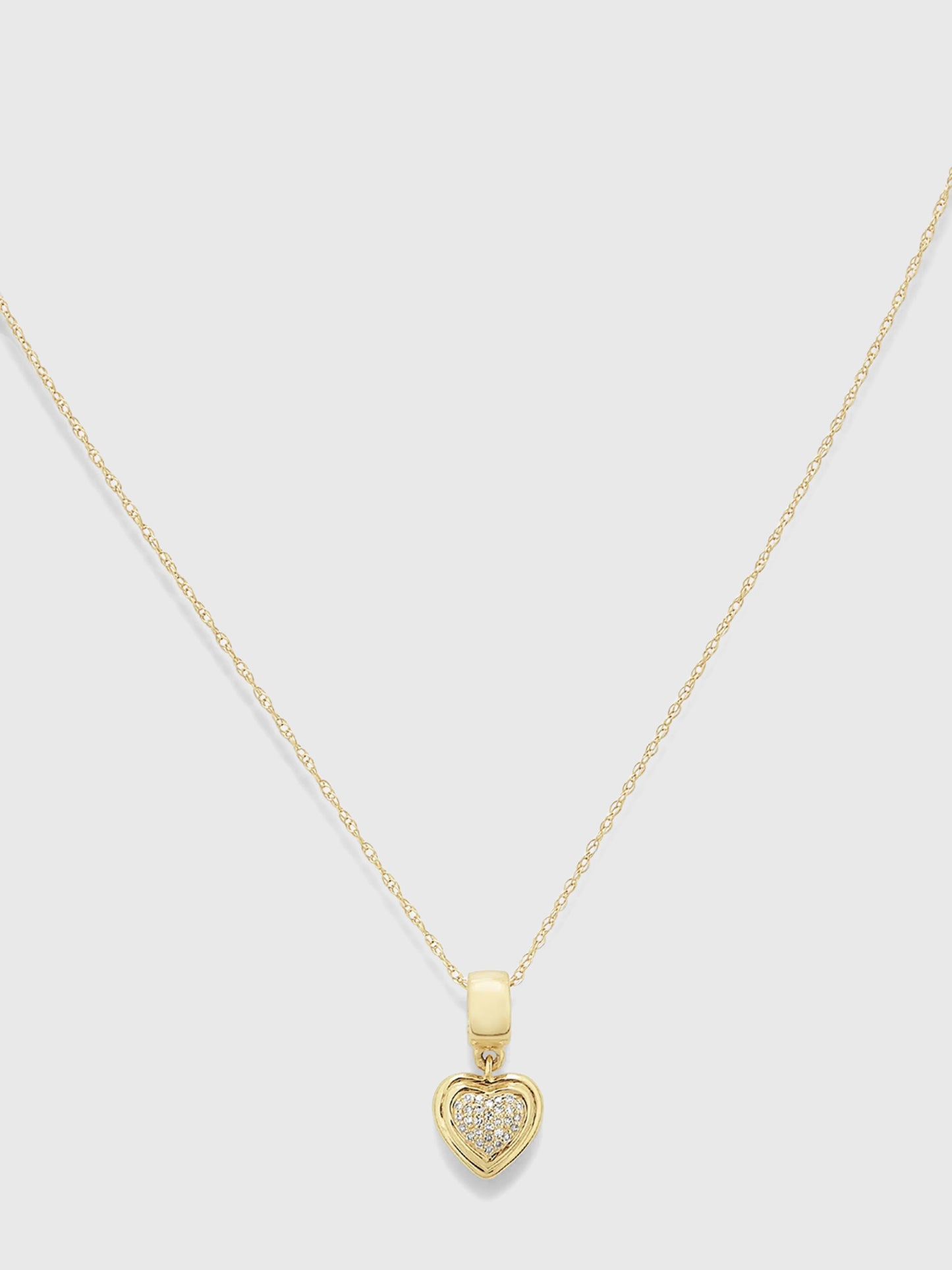 Stone And Strand Puffed Pavé Heart Necklace - Saint Bernard