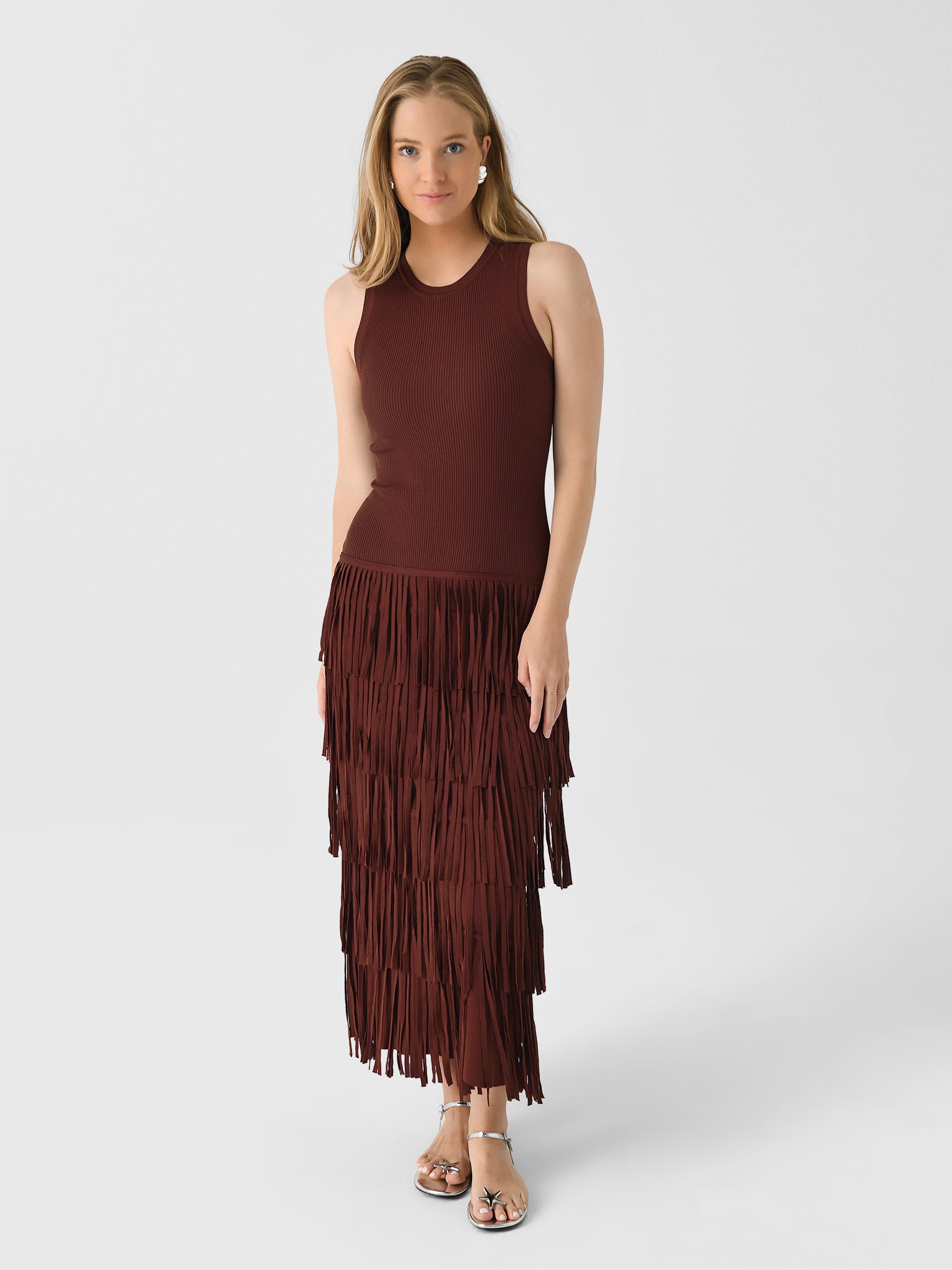 Simon Miller Women's Za Za Sleeveless Knit Fringe Dress Simon Miller Women's Za Za Sleeveless Knit Fringe Dress